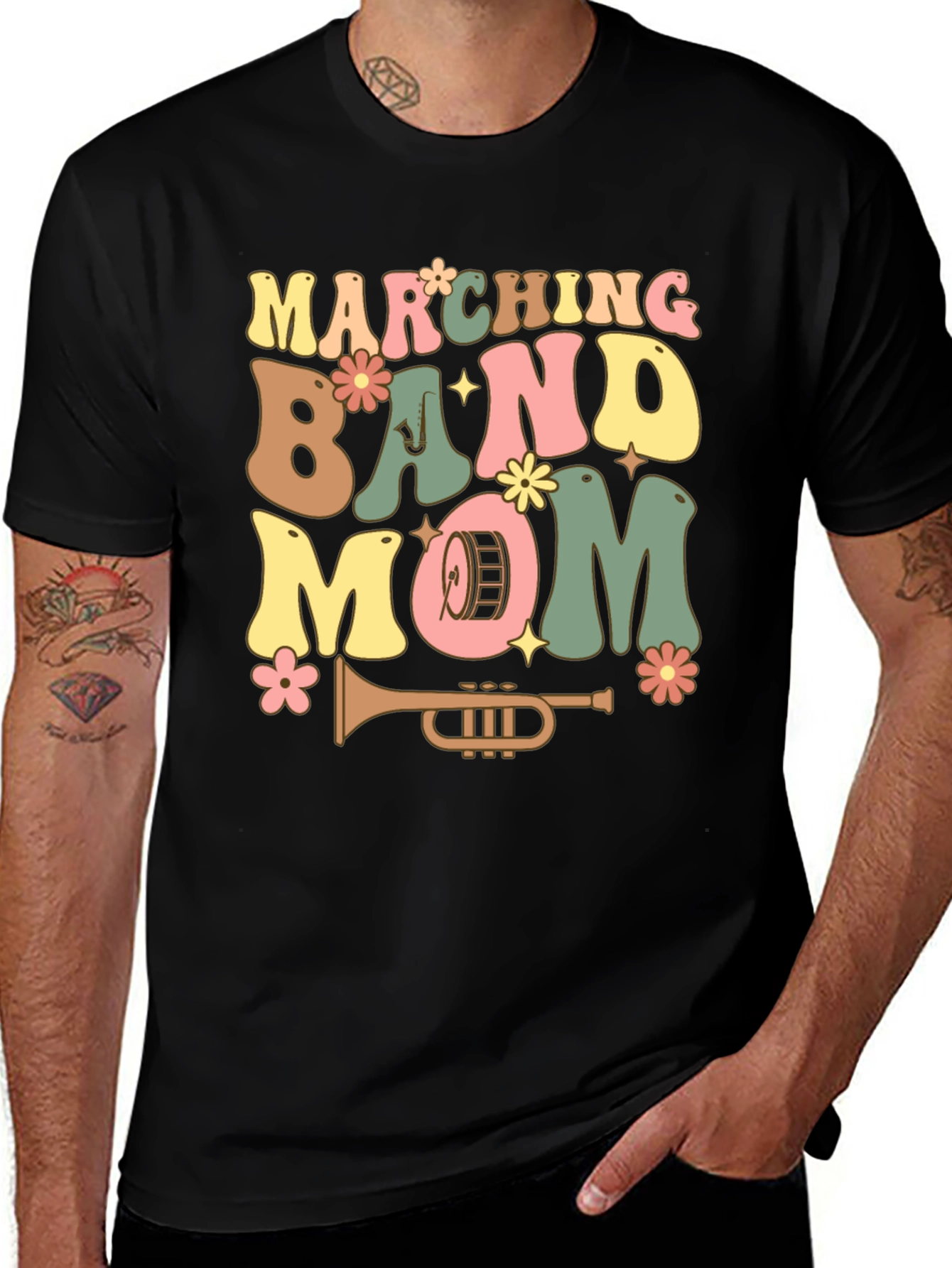 Marching Band Mom T-Shirt - Vintage Retro Design