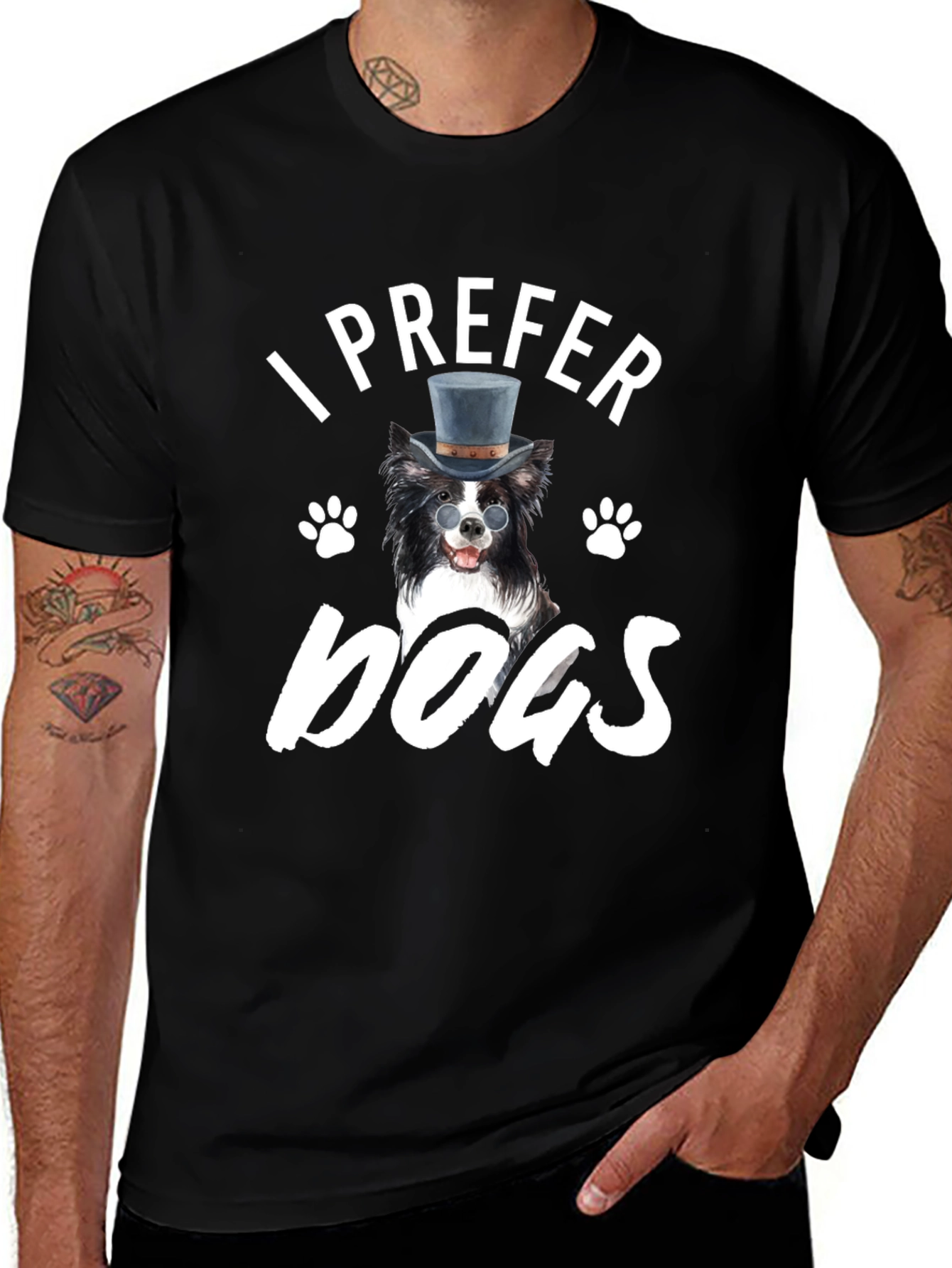 Variant 27 of I Prefer Dogs T-Shirt - Novelty Graphic Tee