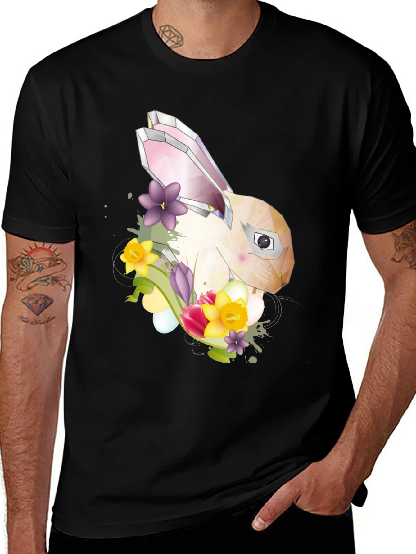 Variant 24 of Geometric Bunny Floral T-Shirt