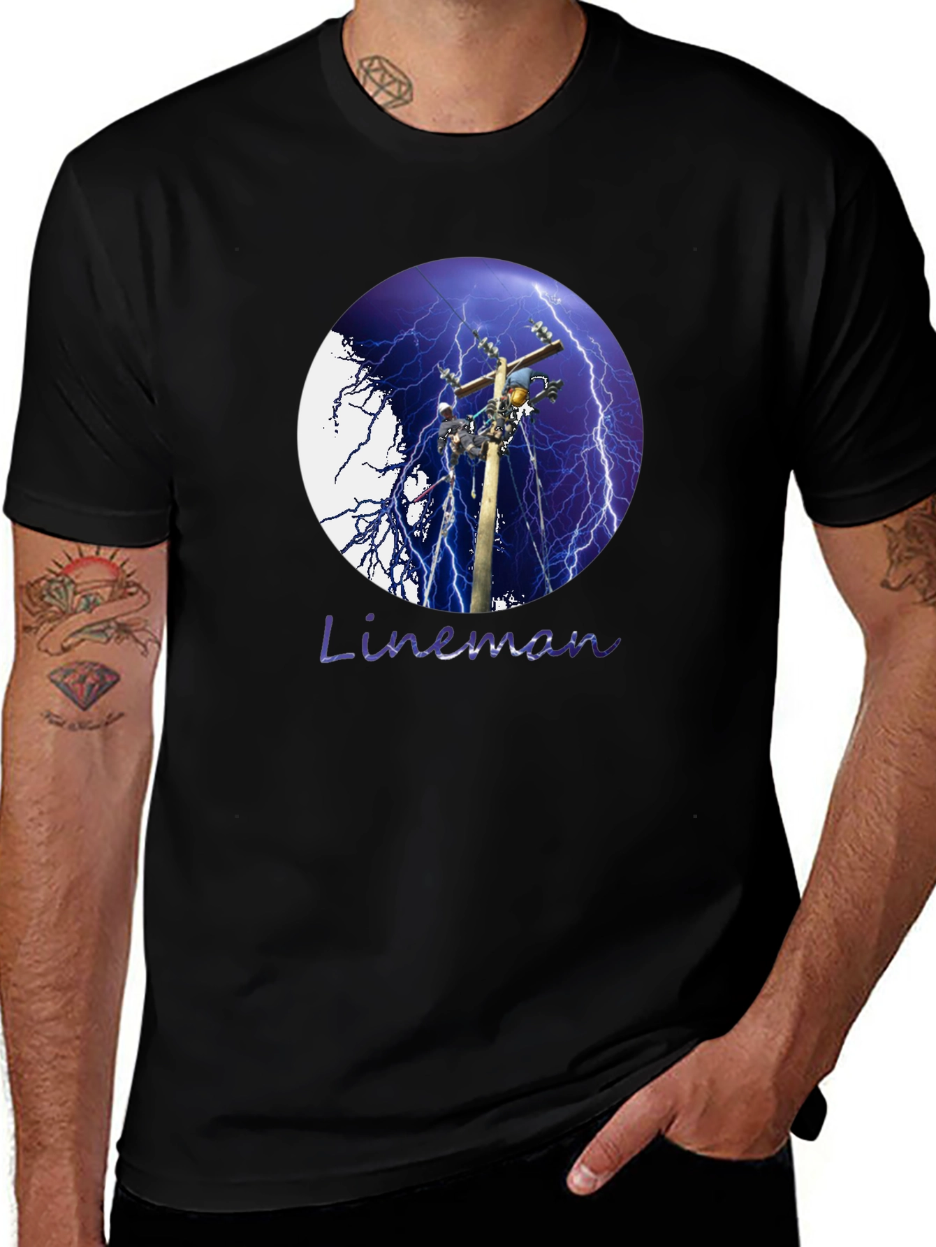 Variant 7 of Lineman Electrician Lightning Storm T-Shirt