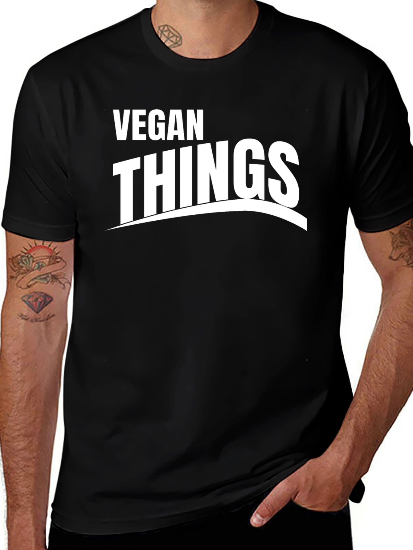 Variant 23 of Vegan Things Black T-Shirt