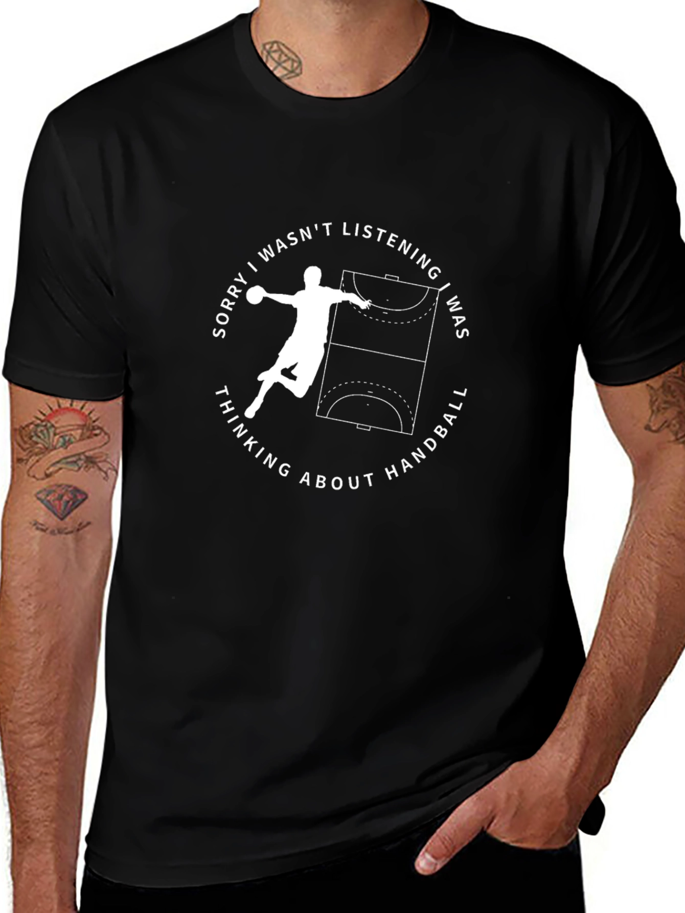 Variant 7 of Handball Player Graphic Tee - Sporty Casual Style