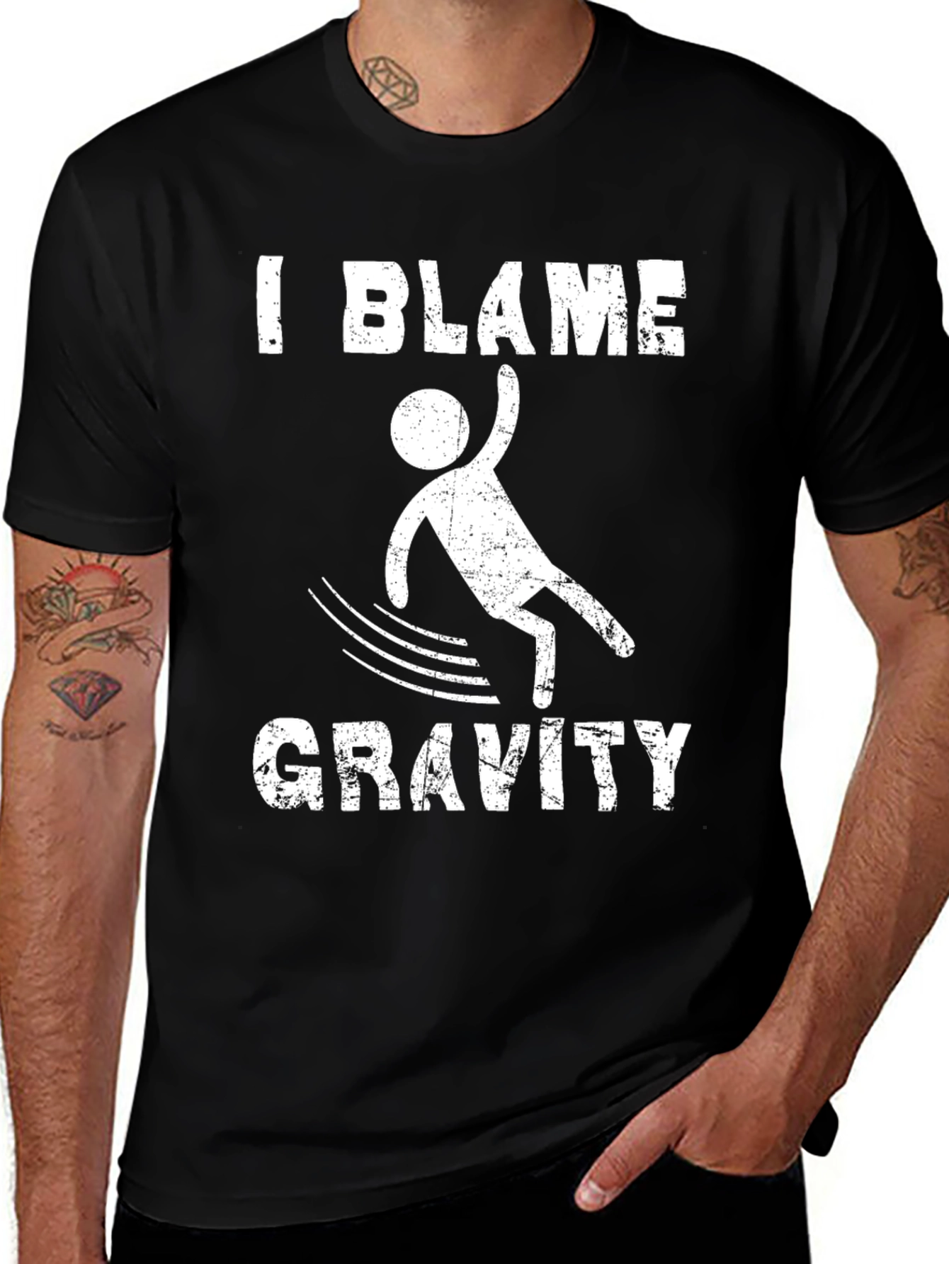 Variant 25 of I Blame Gravity Black T-Shirt