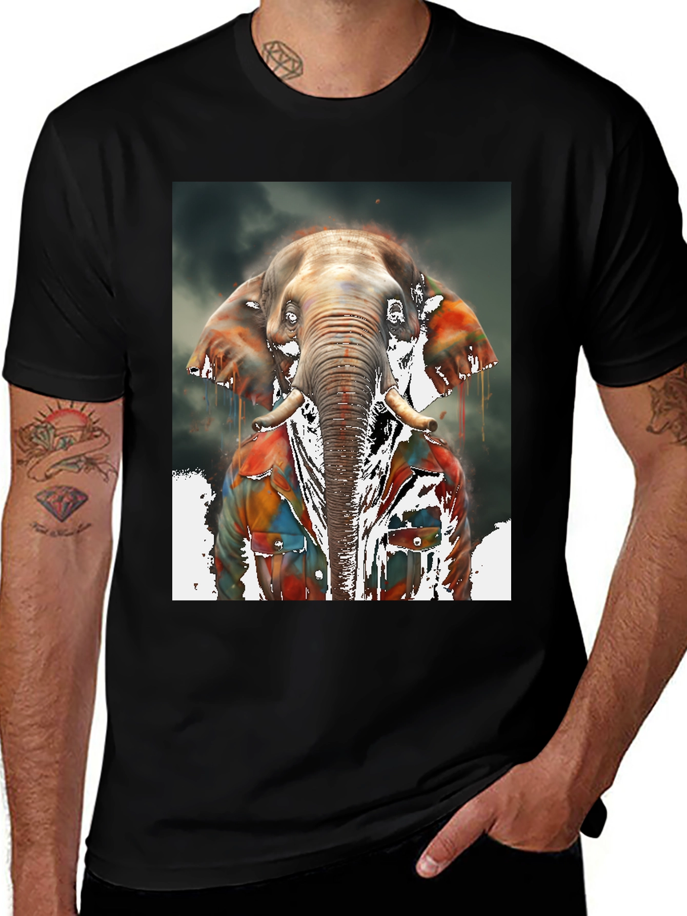 Variant 17 of Elephant Graphic Tee - Cool Animal Print Shirt