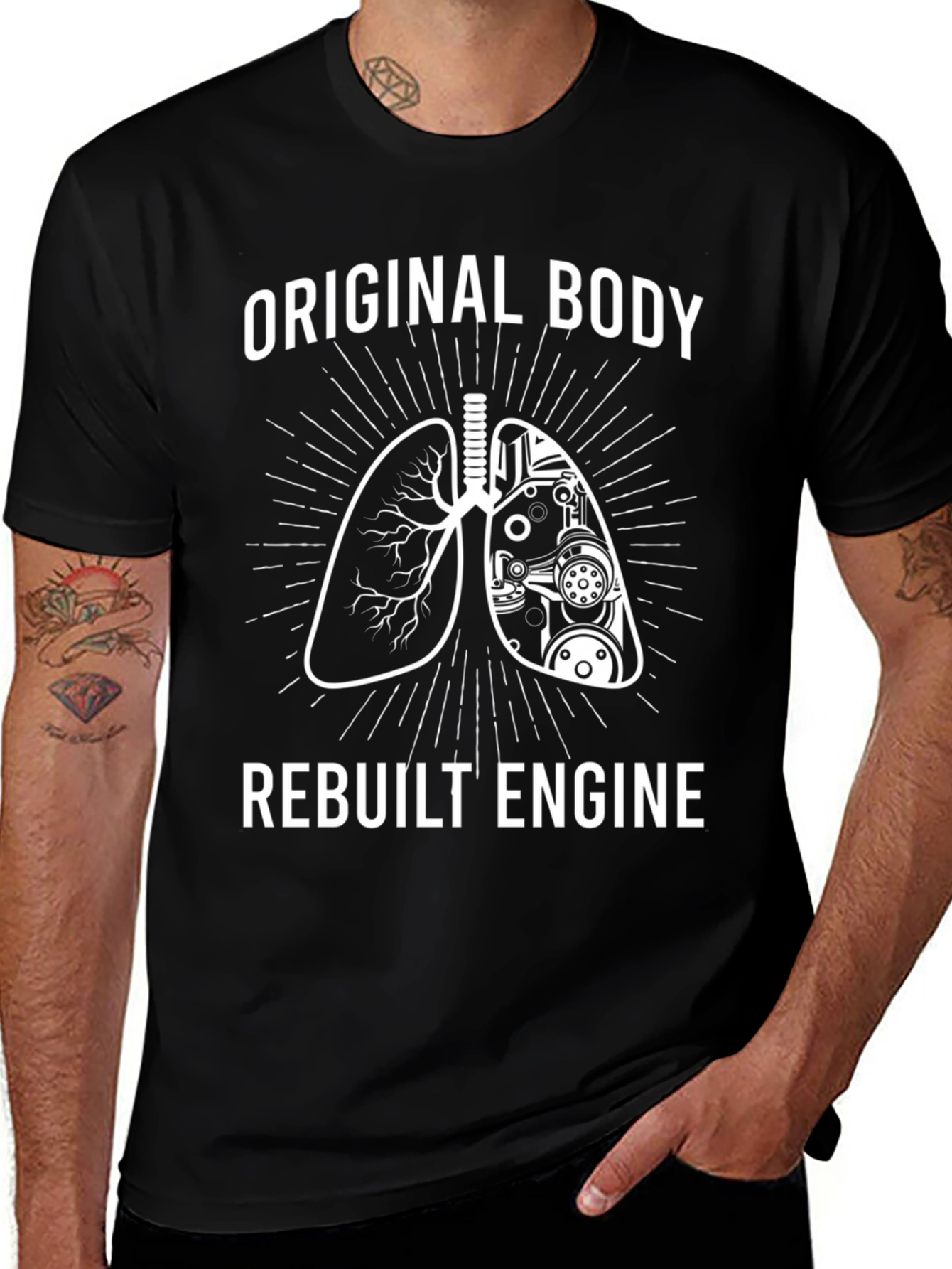Variant 18 of Original Body Rebuilt Engine T-Shirt - Black