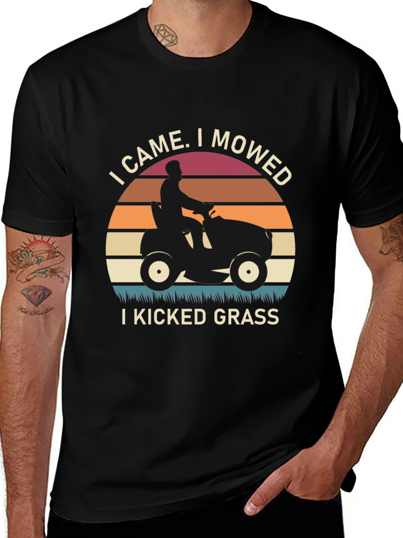 Variant 21 of I Came I Mowed T-Shirt Lawn Mowing