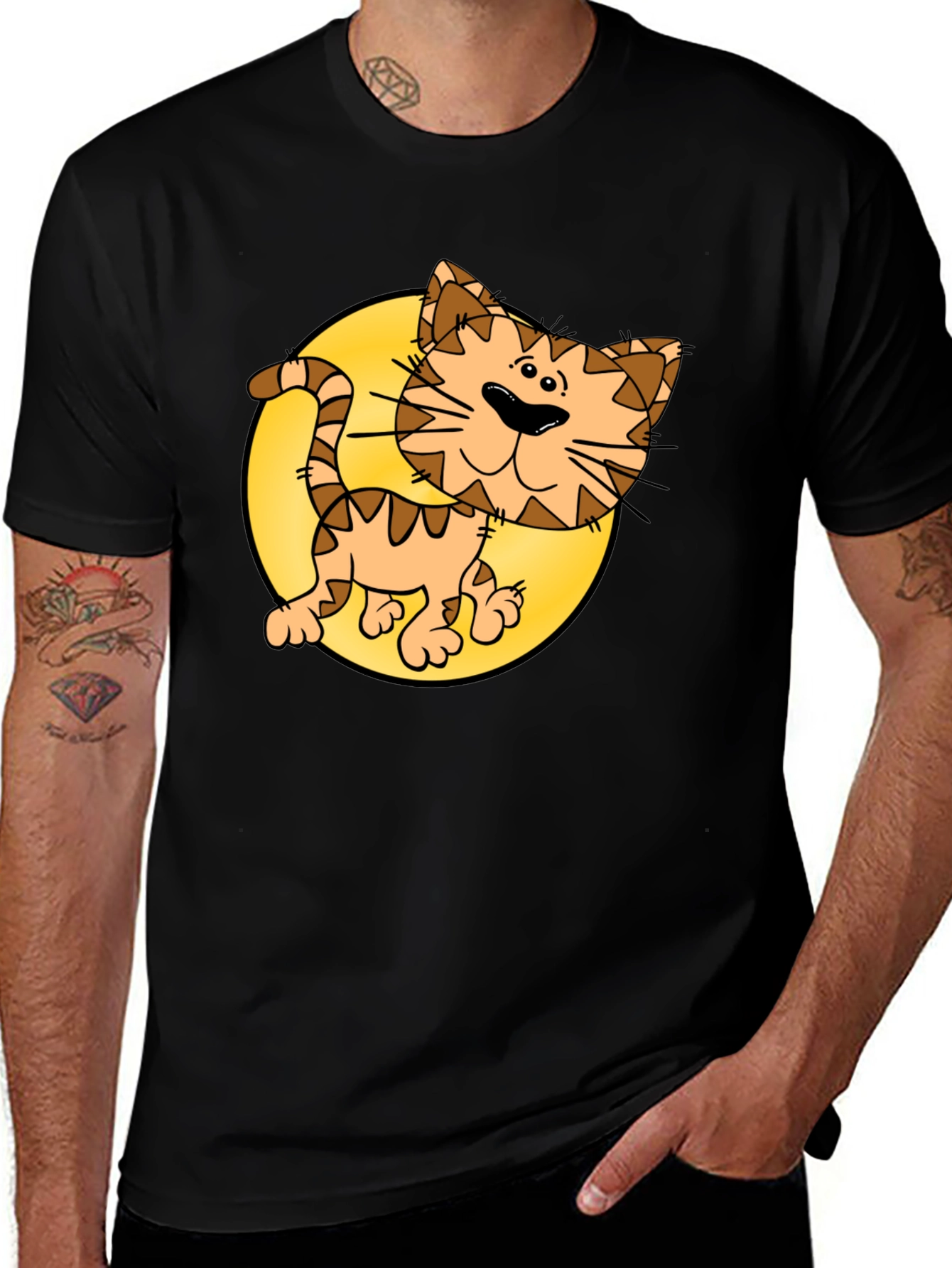 Variant 29 of Cartoon Cat Graphic T-Shirt - Fun & Stylish