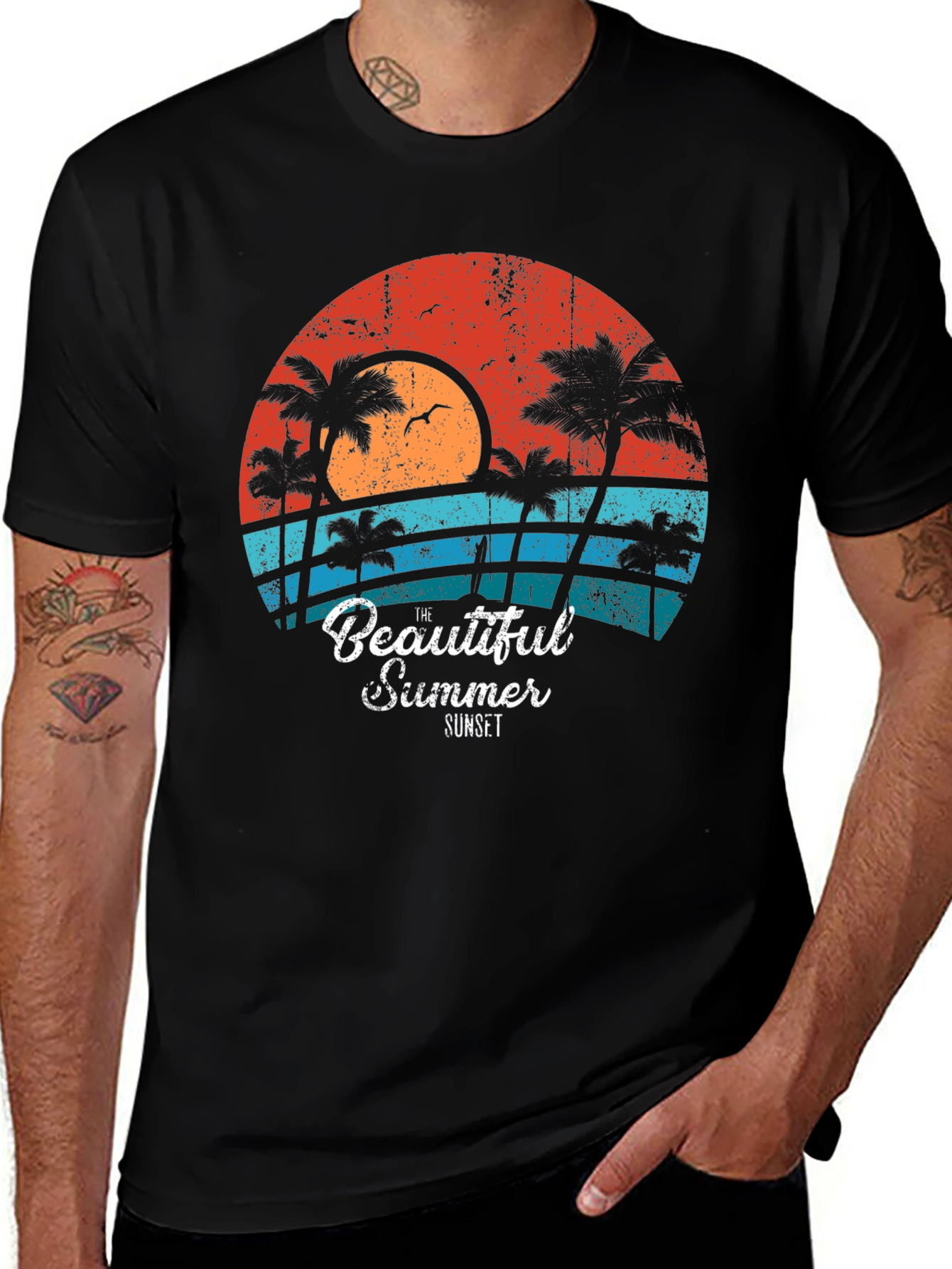 Variant 8 of Retro Sunset Graphic Tee - Summer Vibes T-Shirt