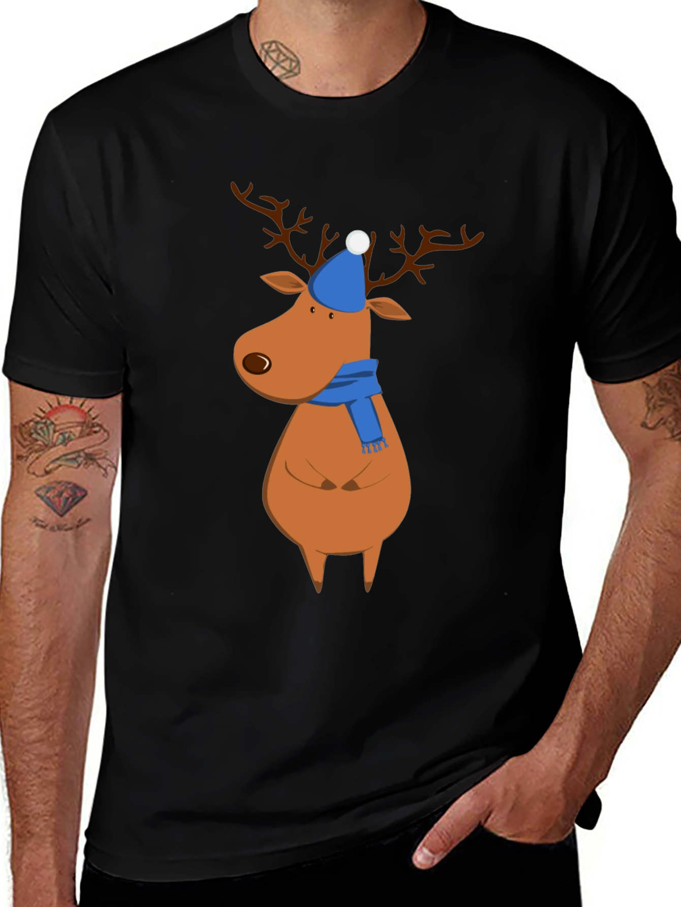 Variant 8 of Festive Reindeer Graphic Tee - Holiday Cheer