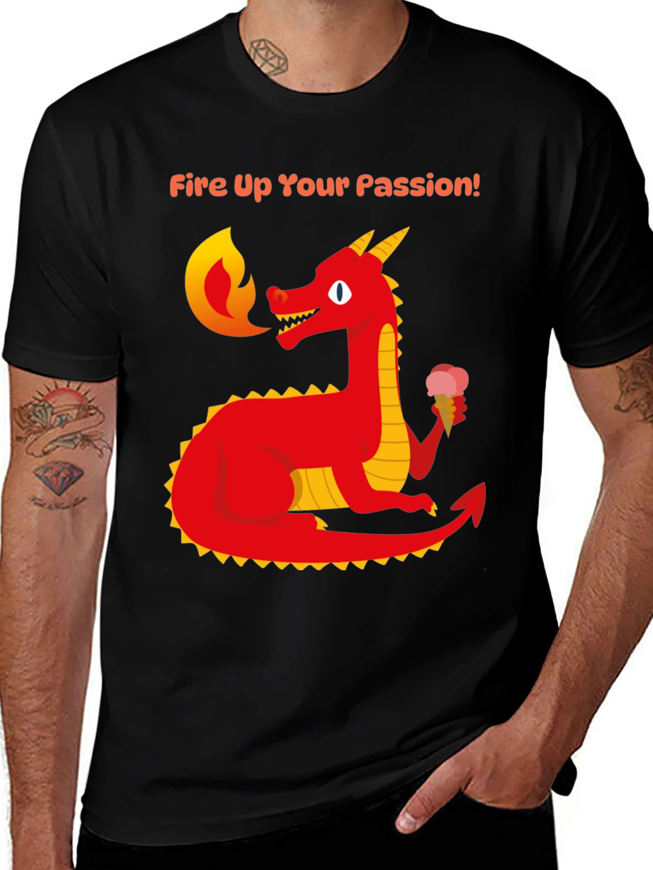 Variant 7 of Fire Dragon Passion Black Tee