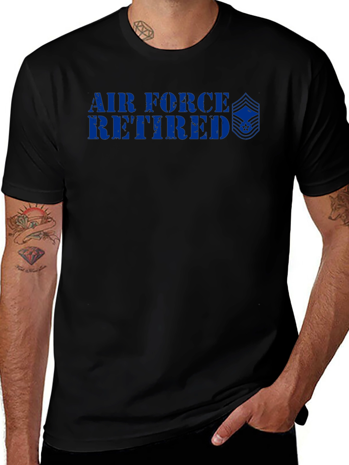 Air Force Retired Graphic T-Shirt - Black