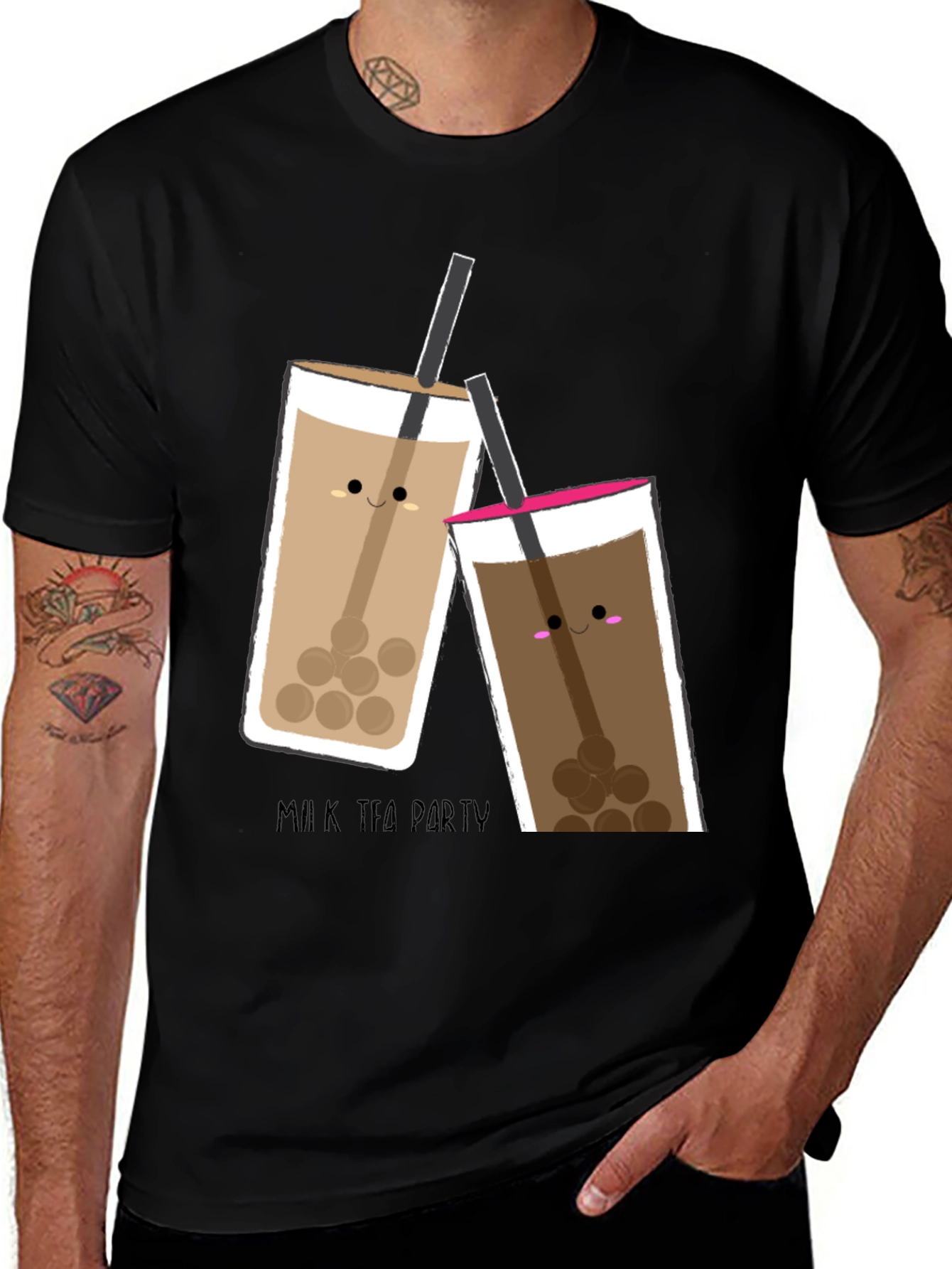 Variant 2 of Cute Bubble Tea T-Shirt - Milk Tea Party