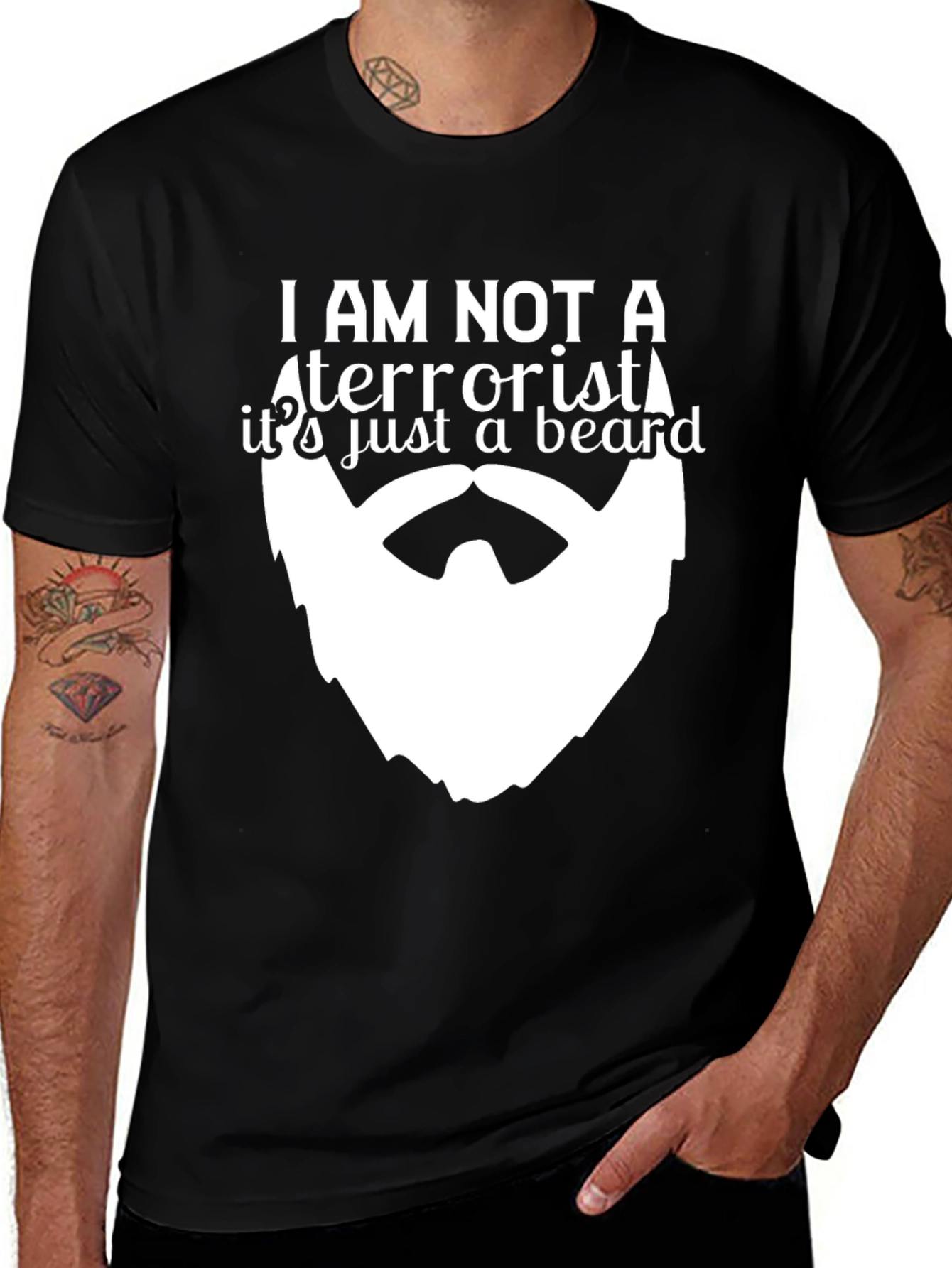 Variant 26 of I Am Not a Terrorist Beard Graphic Novelty T-Shirt