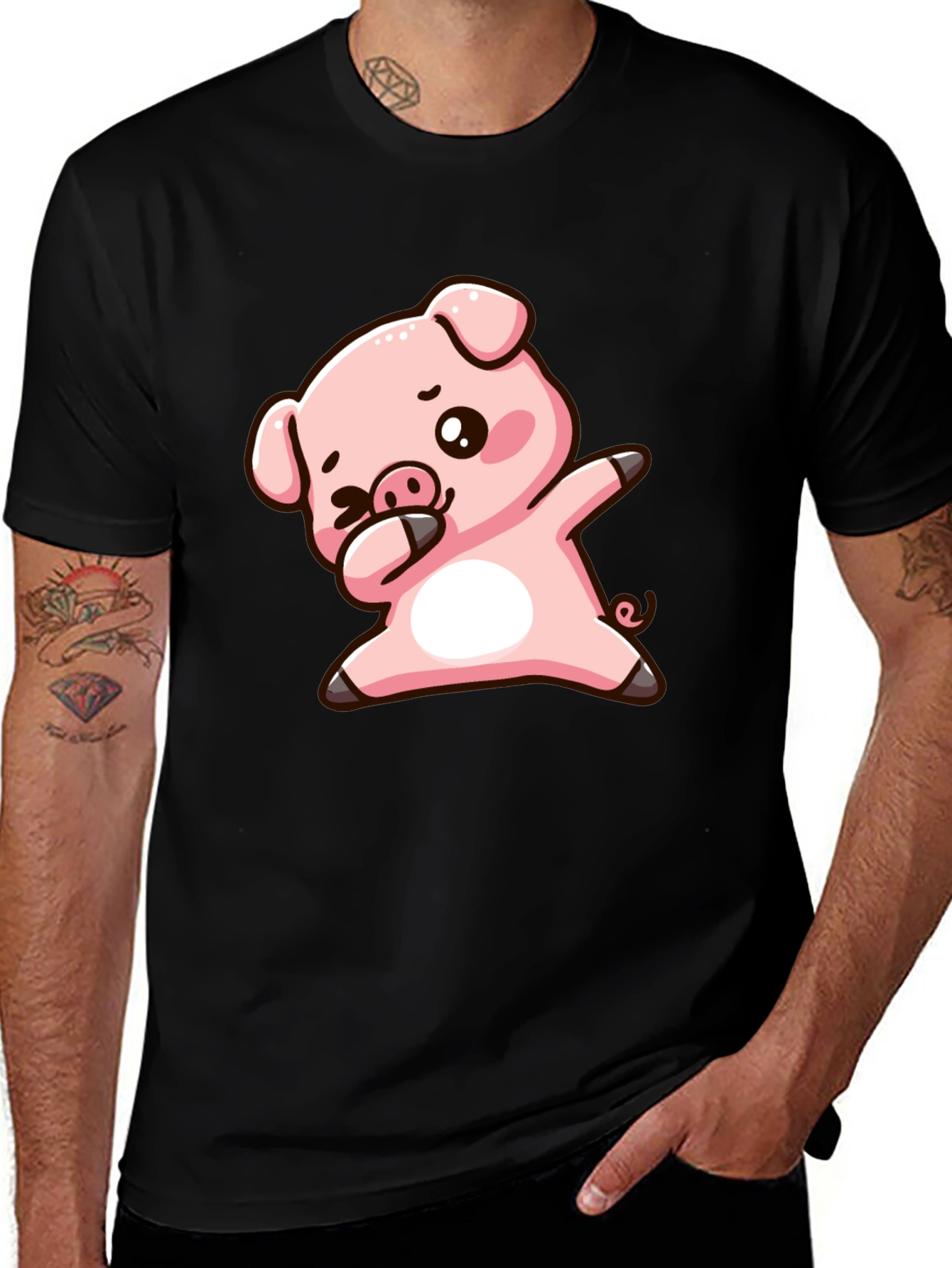 Variant 3 of Dabbing Pig T-Shirt - Cartoon Animal Tee