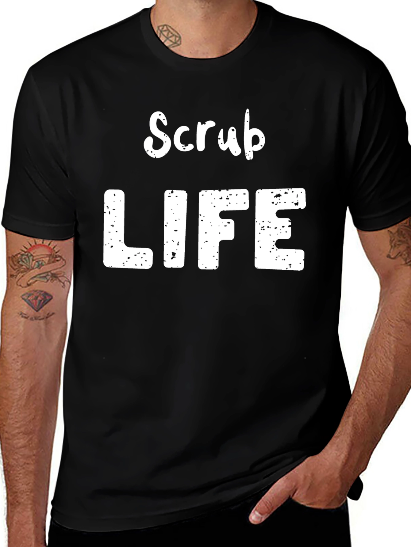 Variant 13 of Scrub Life Graphic Print T-Shirt - Black