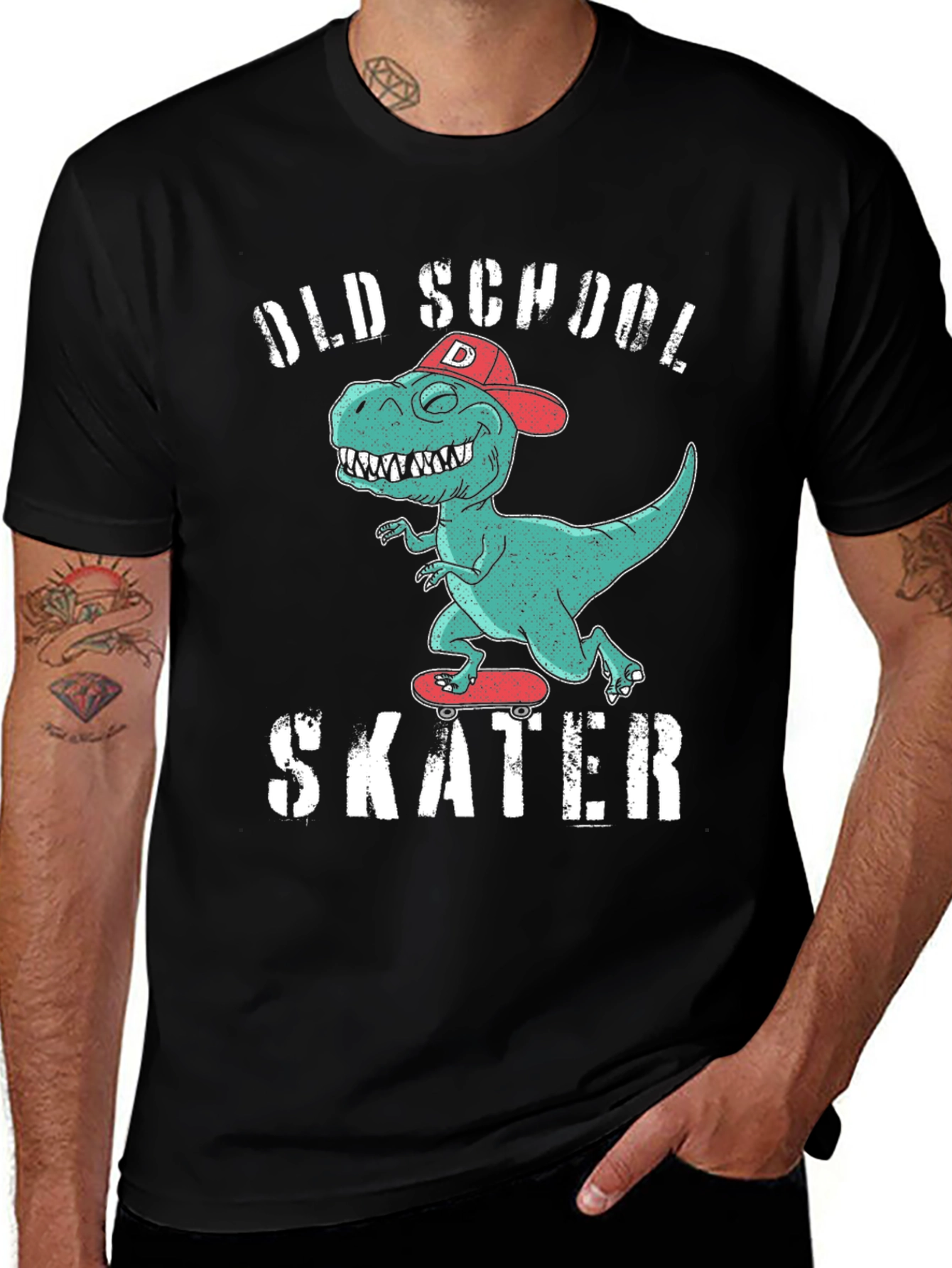 Variant 22 of Old School Skater Dinosaur Graphic T-Shirt
