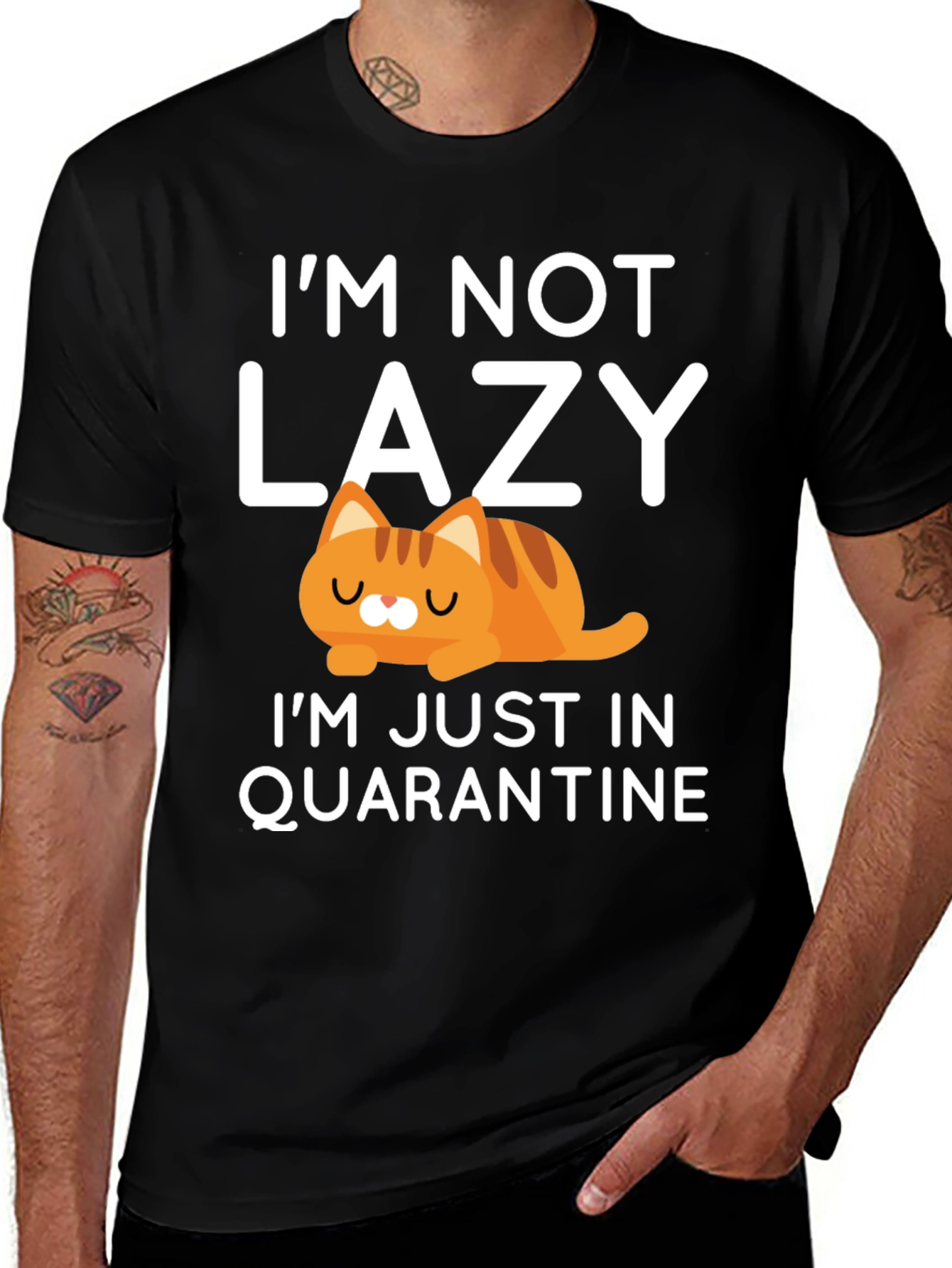 Variant 22 of Quarantine Cat T-Shirt - I'm Not Lazy