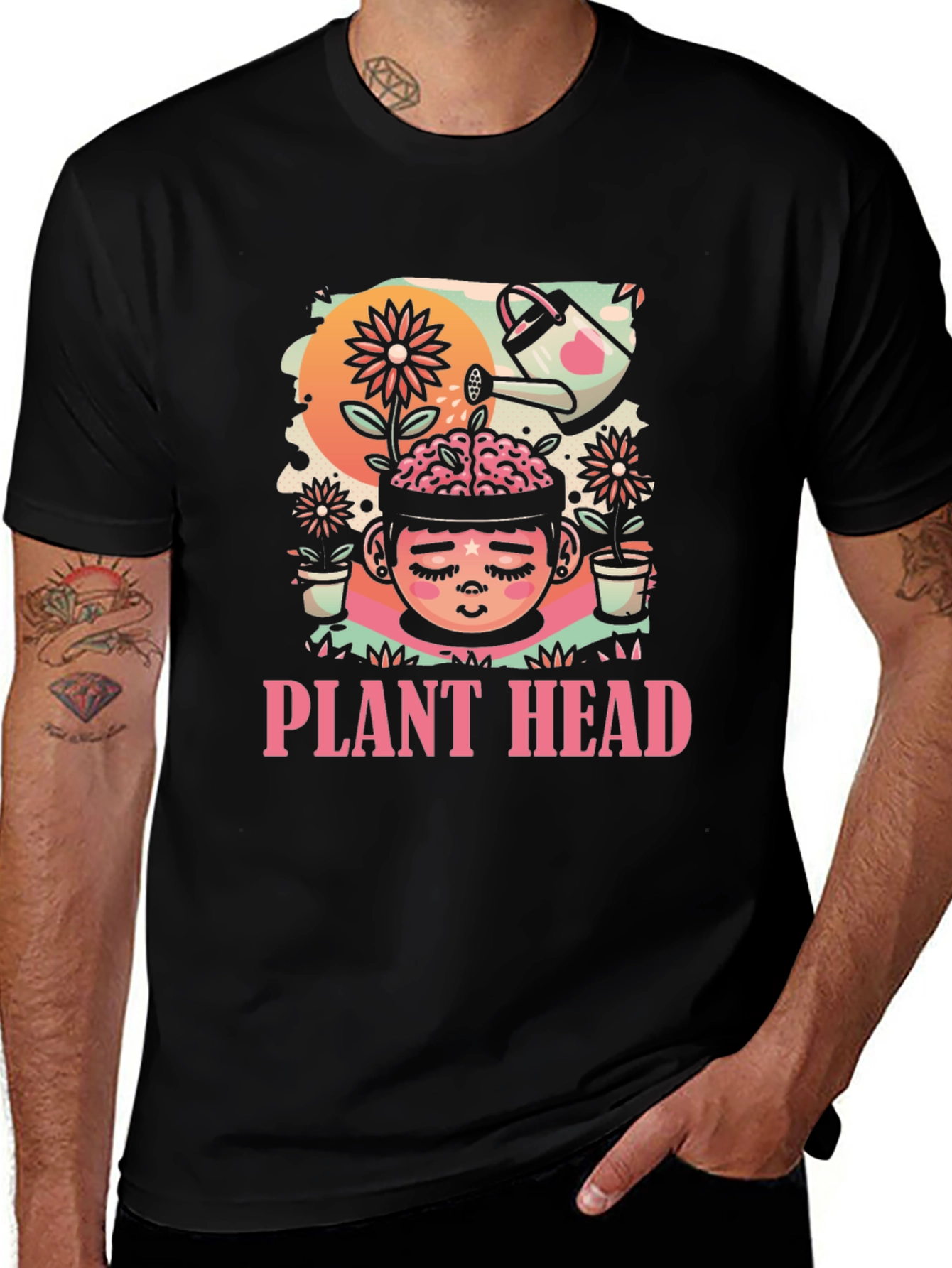 Variant 19 of Plant Head Graphic Tee - Unique Nature Inspired Design