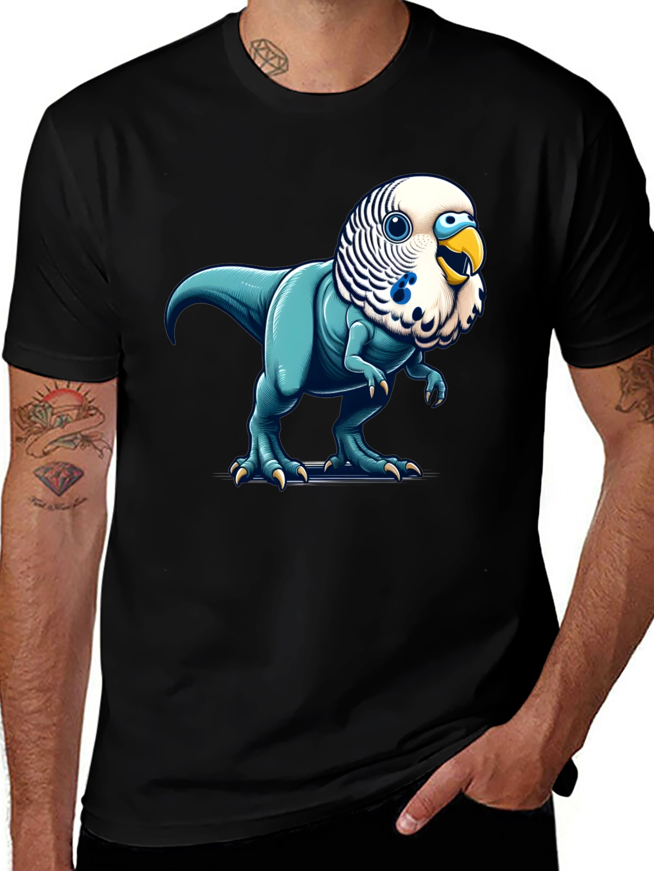 Variant 4 of Budgie Dinosaur T-Shirt