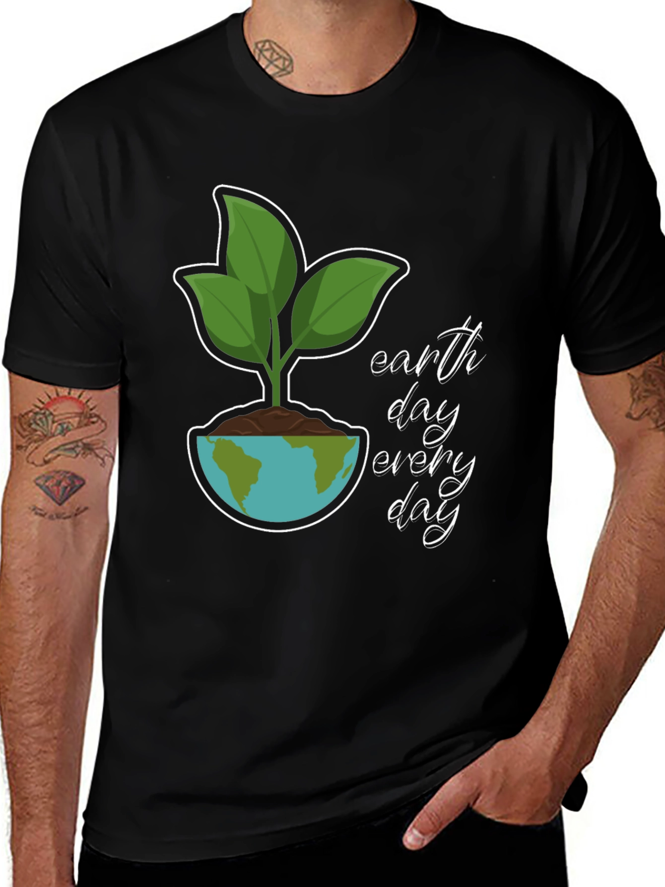 Eco Earth Day T-Shirt: Sprout & Planet Design
