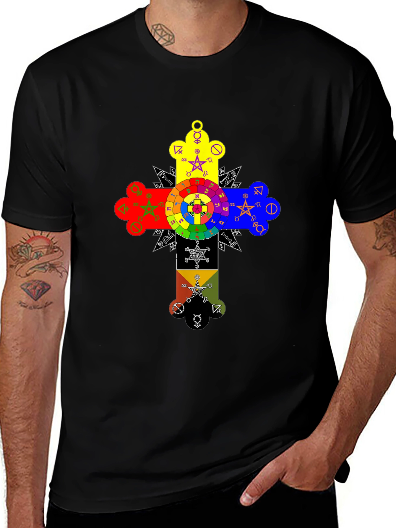 Variant 4 of Esoteric Symbol T-Shirt - Mystical Design