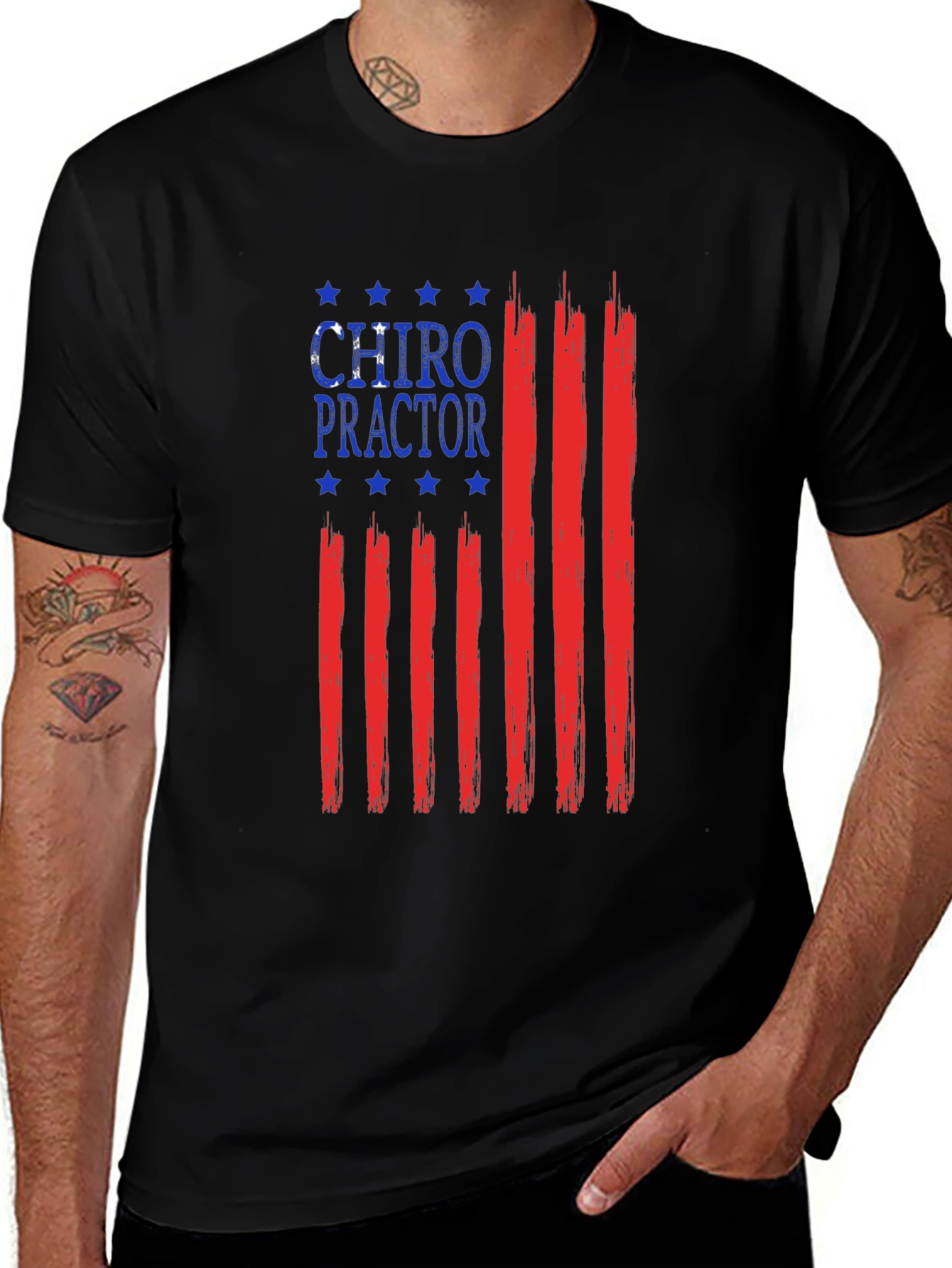 Variant 6 of Chiropractor American Flag T-Shirt