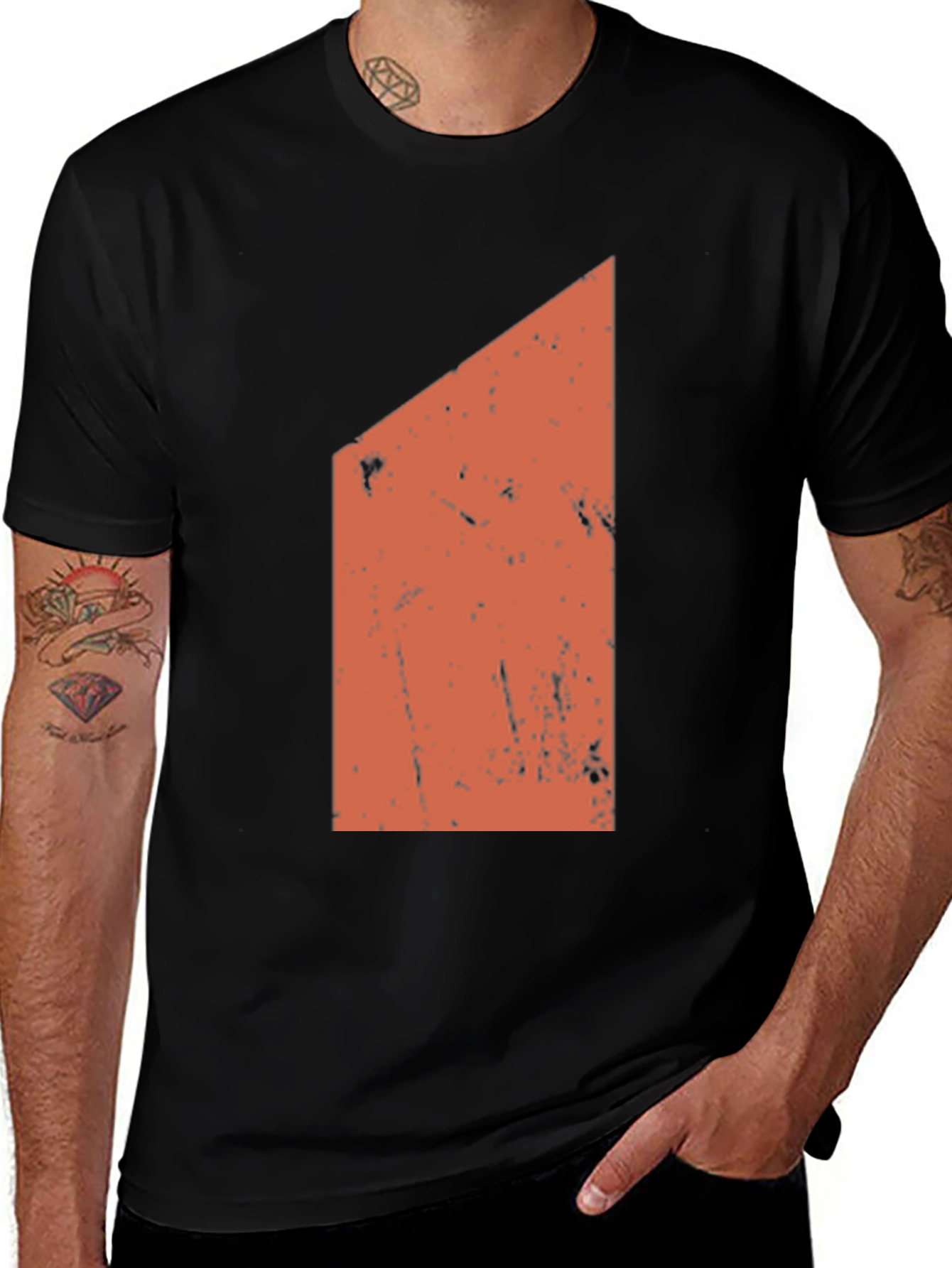 Variant 27 of Geometric Graphic Print Black T-Shirt