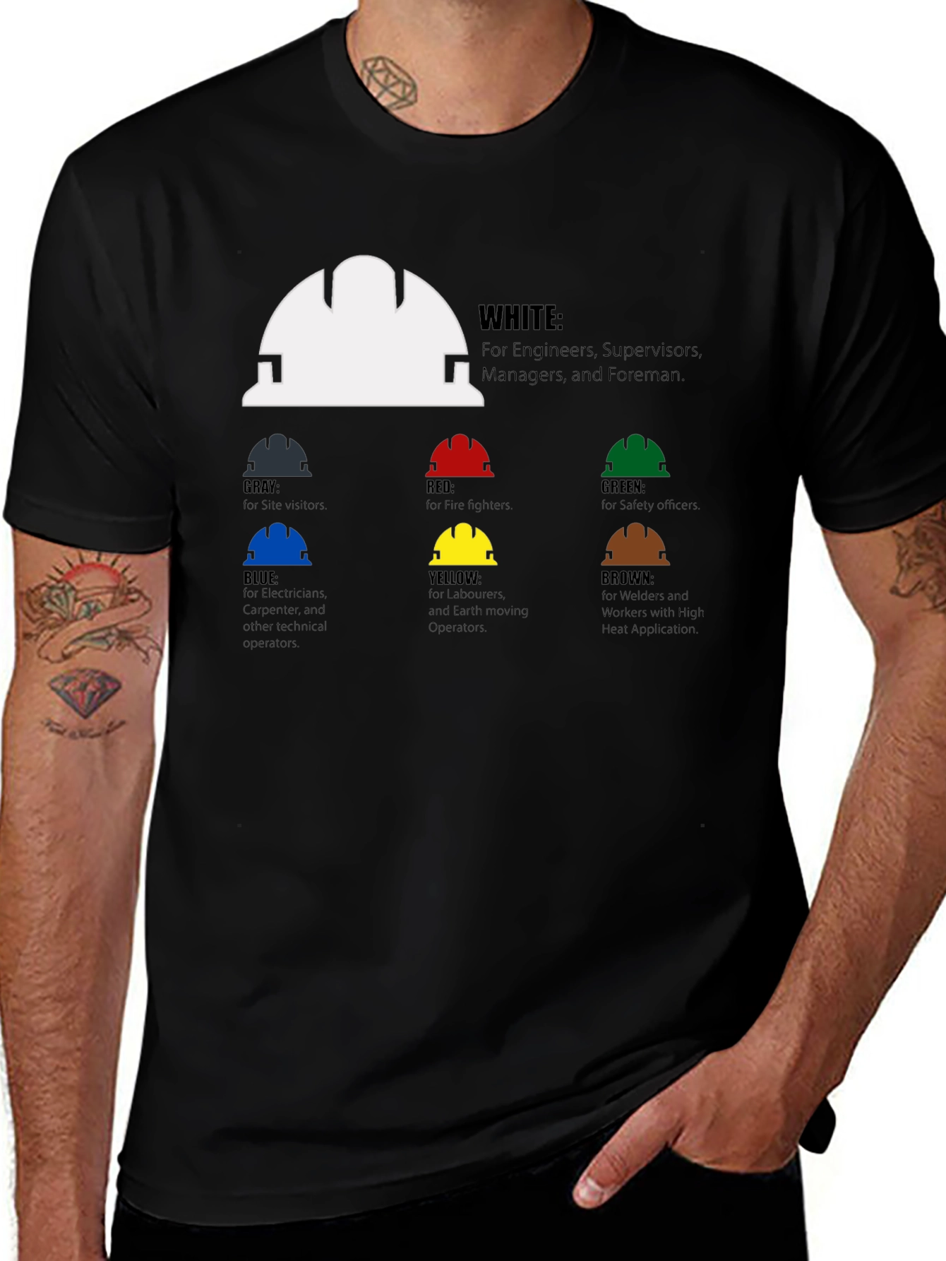 Variant 12 of Construction Hard Hat Color Code T-Shirt