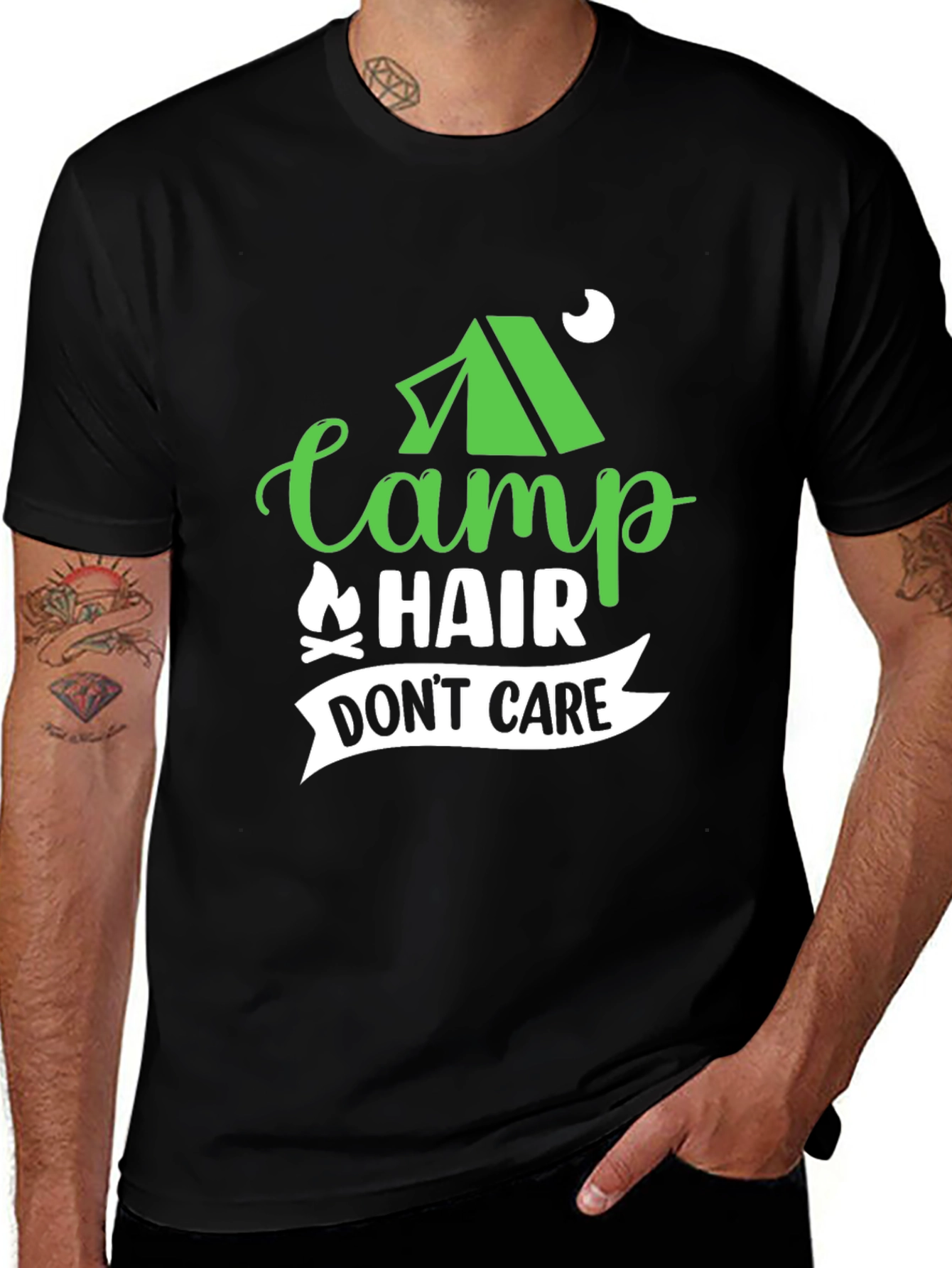 Variant 10 of Camp Hair Don't Care Black T-Shirt