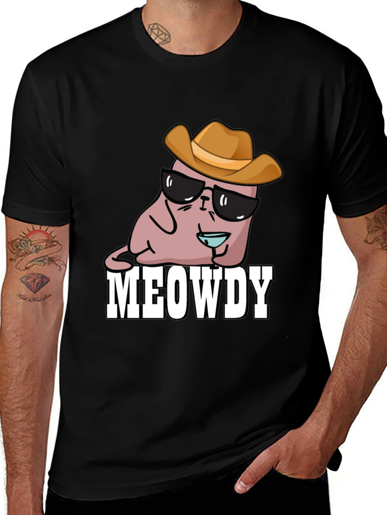 Variant 15 of Meowdy Cowboy Cat T-Shirt - Western Style