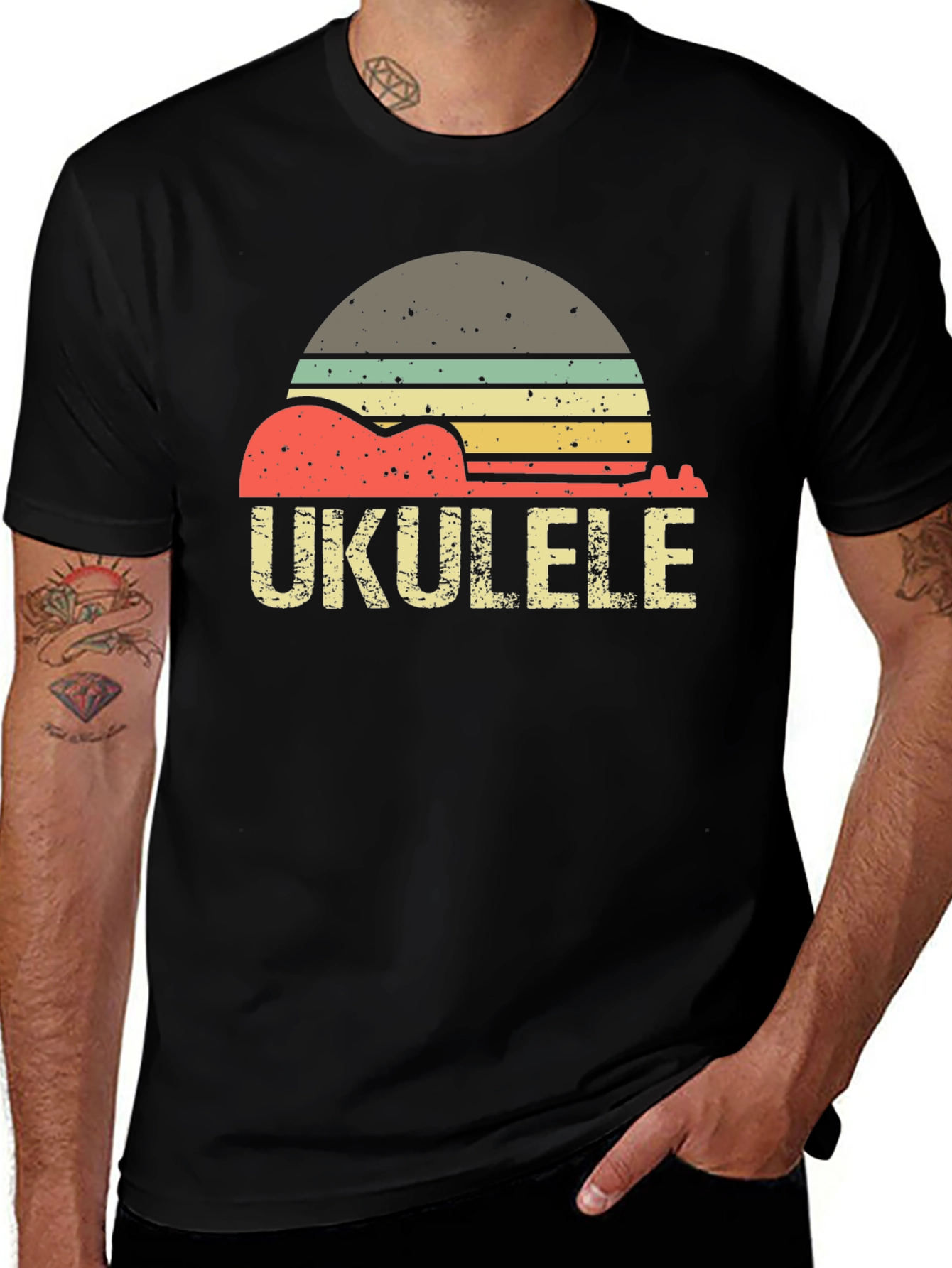Variant 9 of Retro Ukulele Sunset Graphic Tee