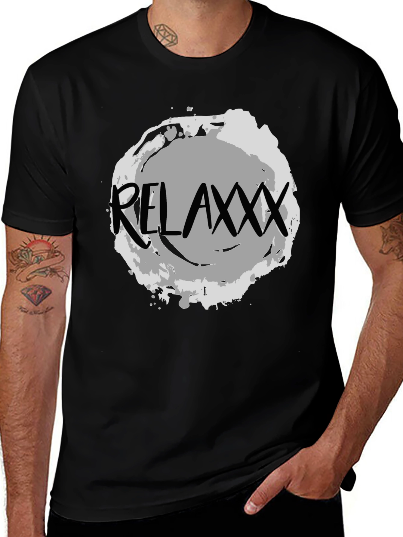 Variant 6 of Relaxxx Graphic T-Shirt - Men's Black Tee