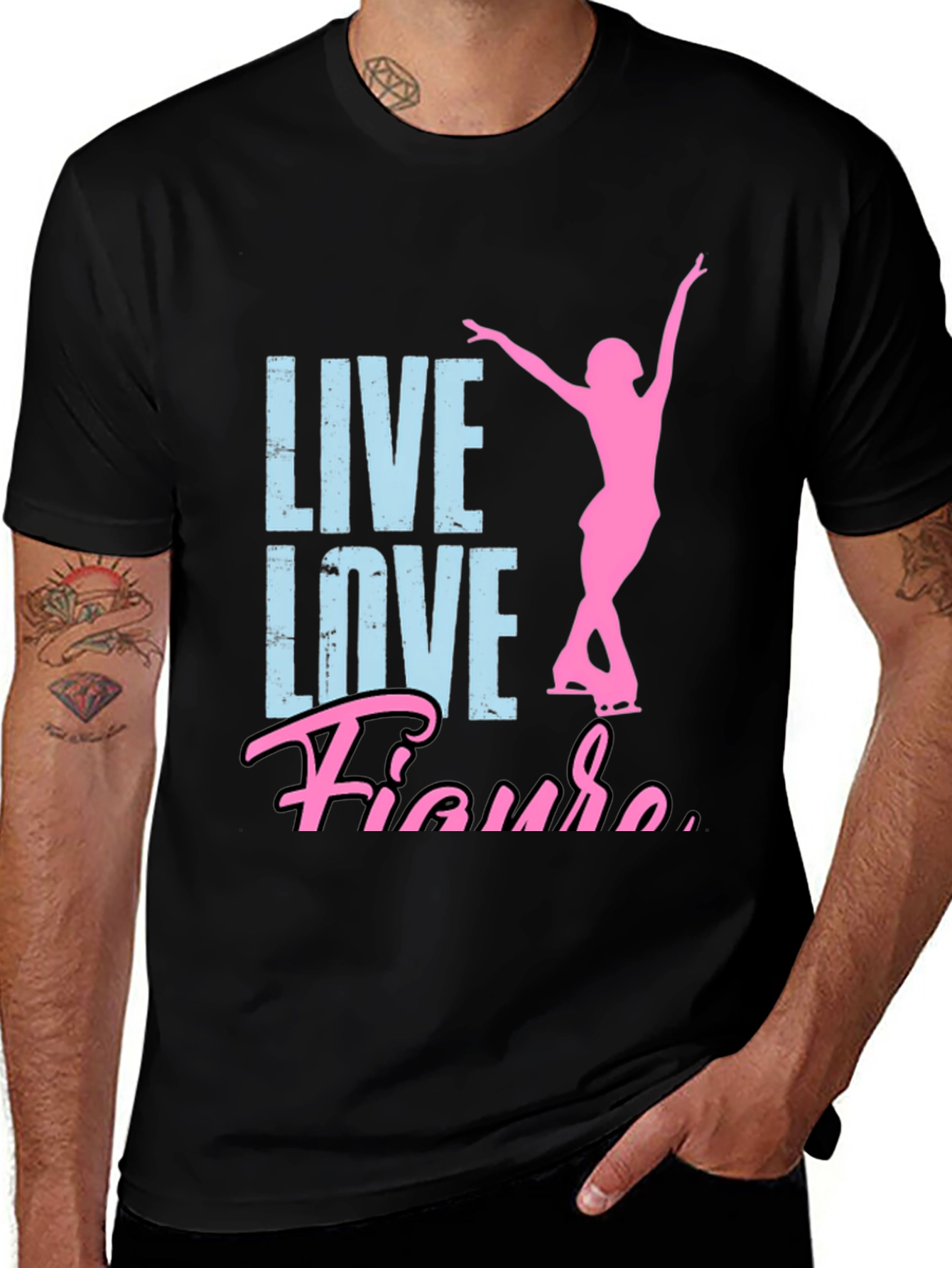 Variant 19 of Live Love Figure Skating T-Shirt - Black