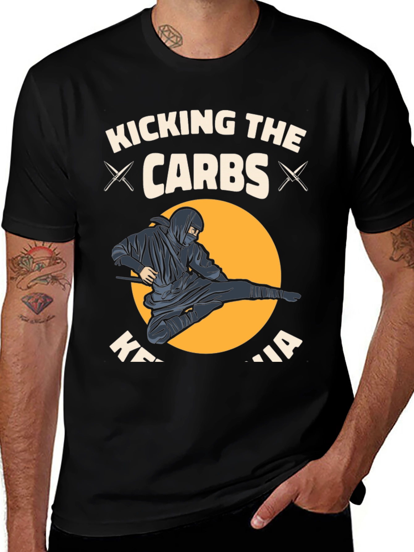 Variant 21 of Kicking Carbs Ninja Graphic T-Shirt