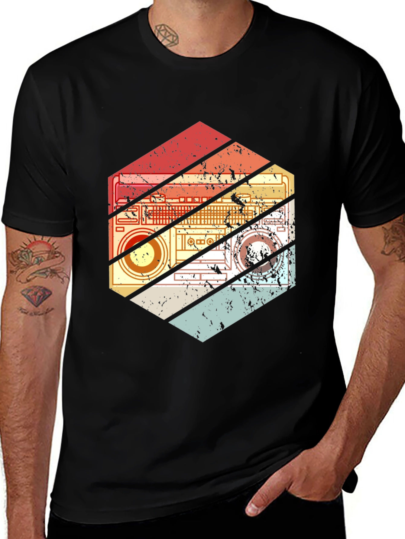 Variant 15 of Retro Boombox Graphic Tee - Vintage Style T-Shirt