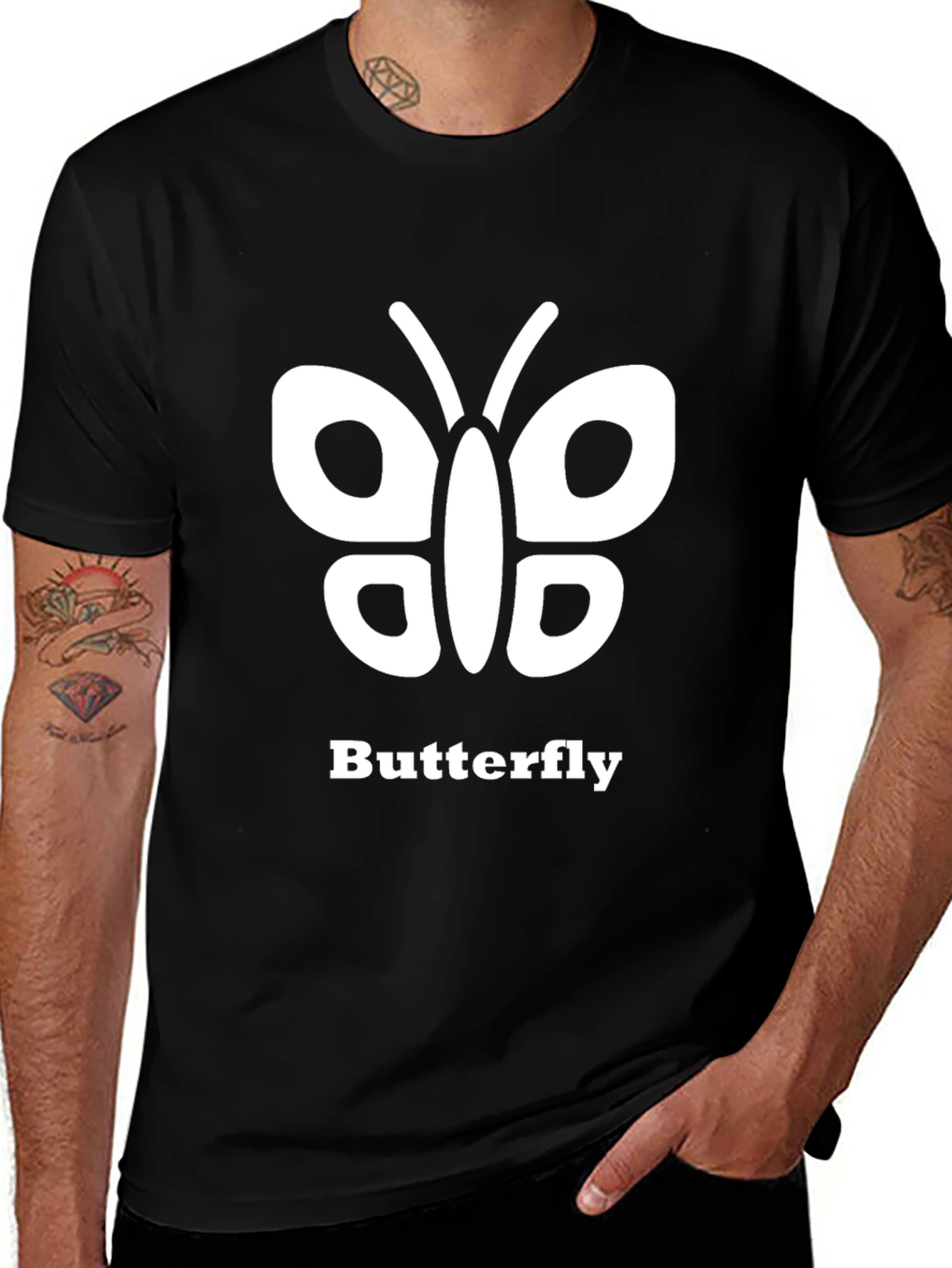 Butterfly Graphic Black T-Shirt
