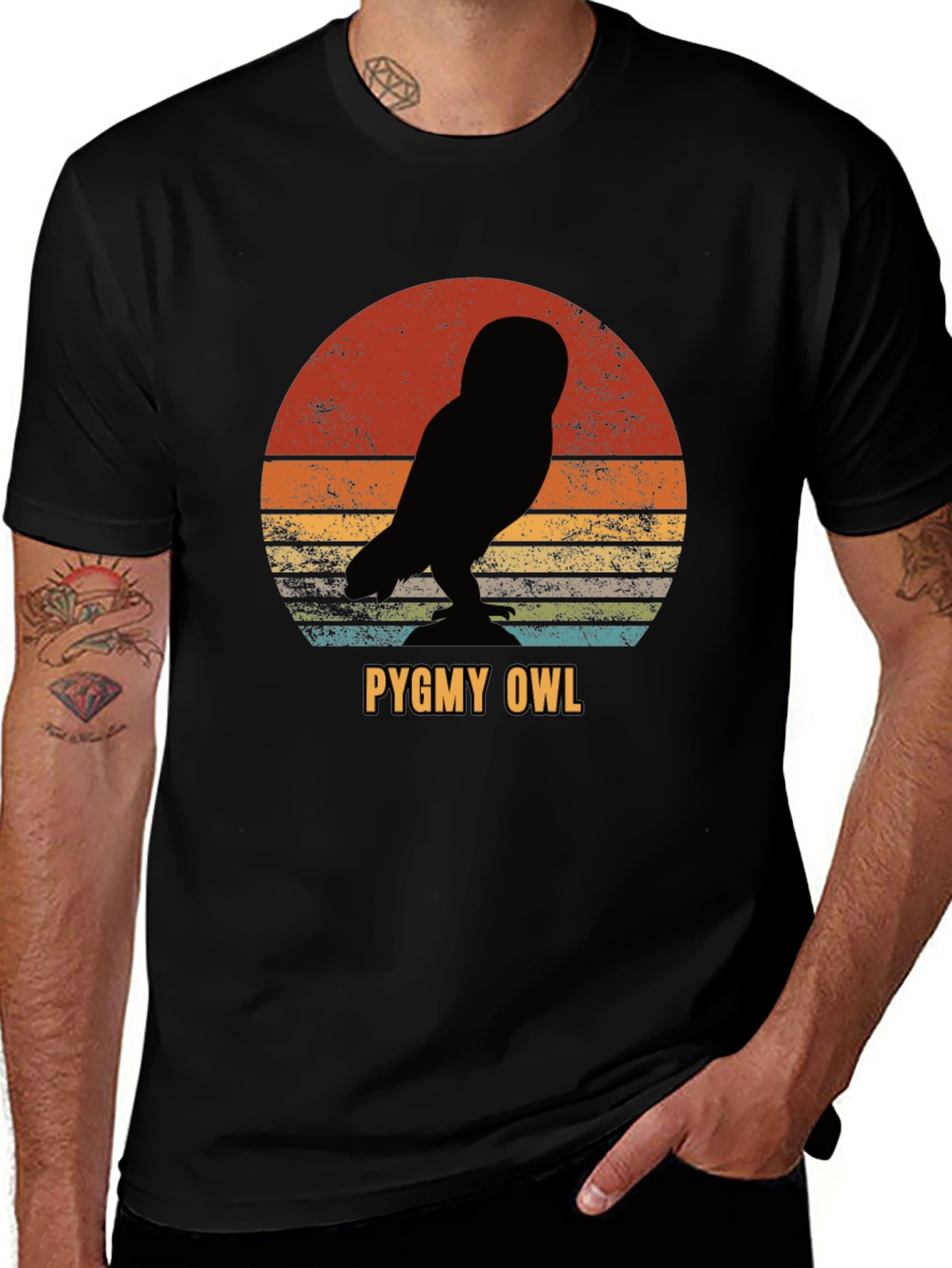 Pygmy Owl Silhouette Graphic T-Shirt