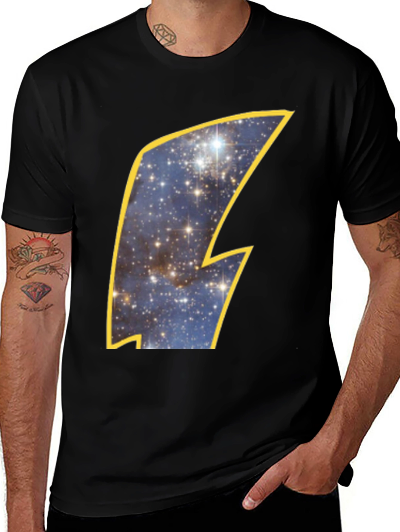 Variant 11 of Cosmic Lightning Bolt Black T-Shirt