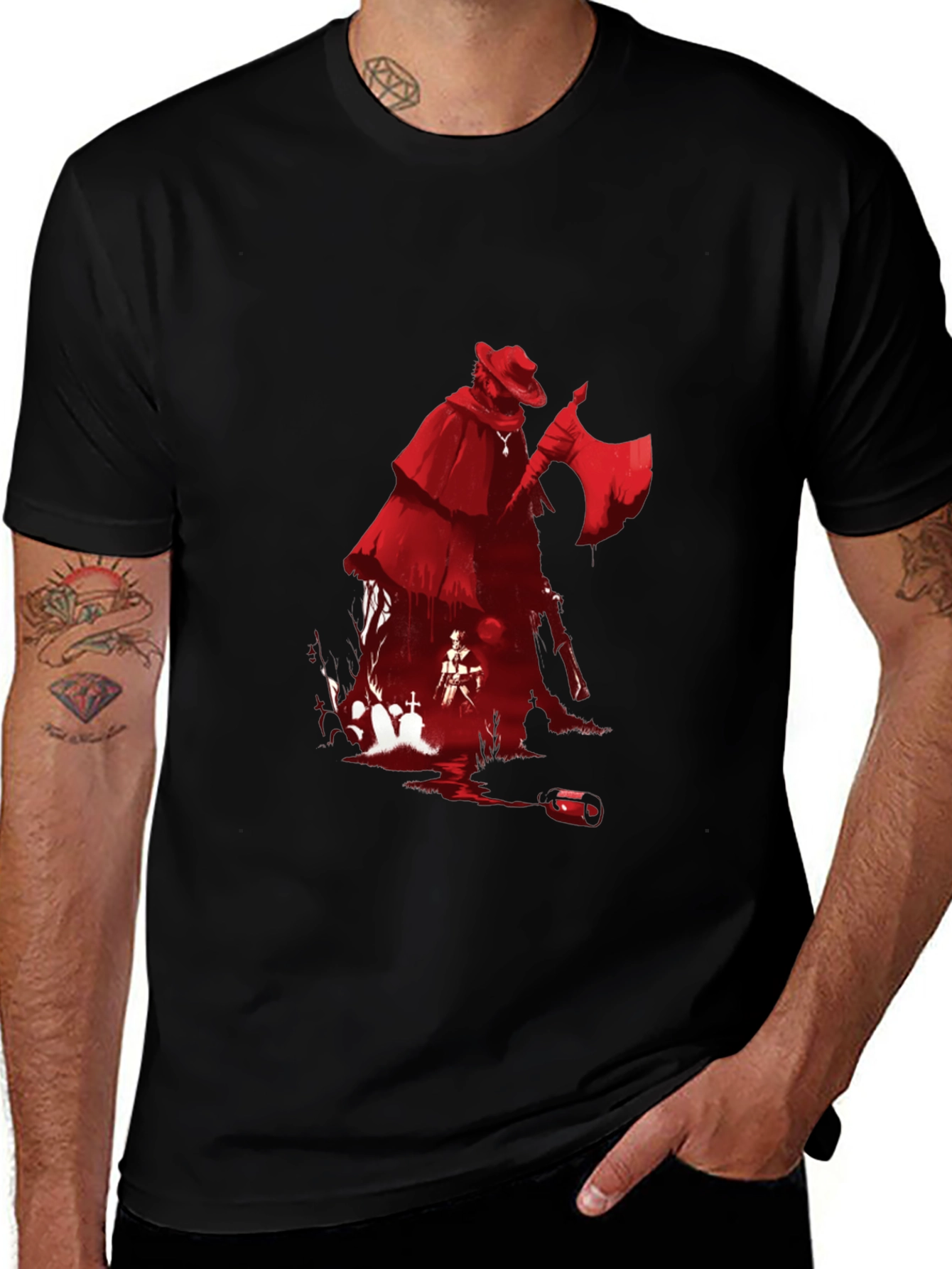 Variant 3 of Grim Reaper T-Shirt: Red Graphic Tee