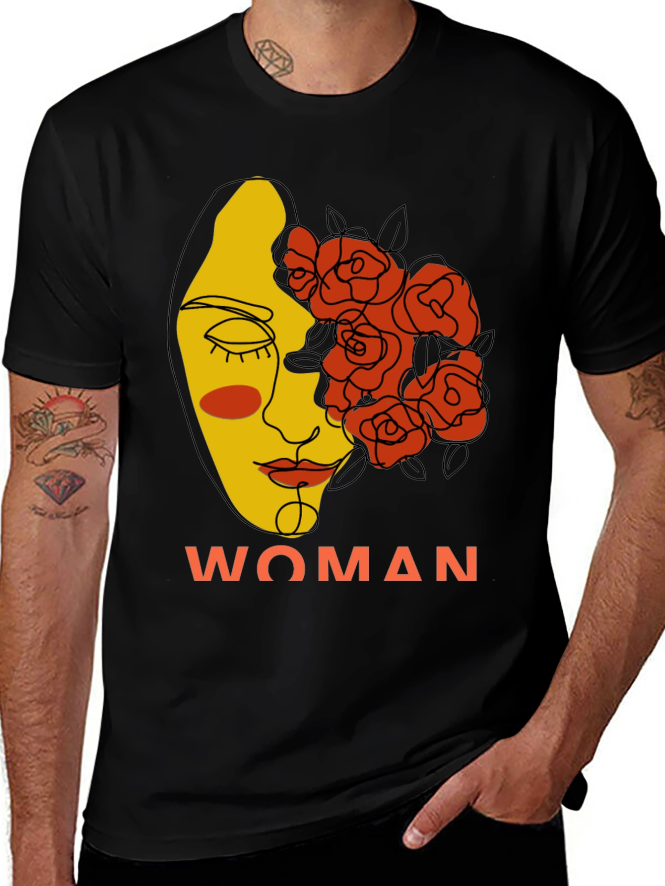 Variant 13 of Abstract Woman Face Graphic Tee - Modern Art T-Shirt