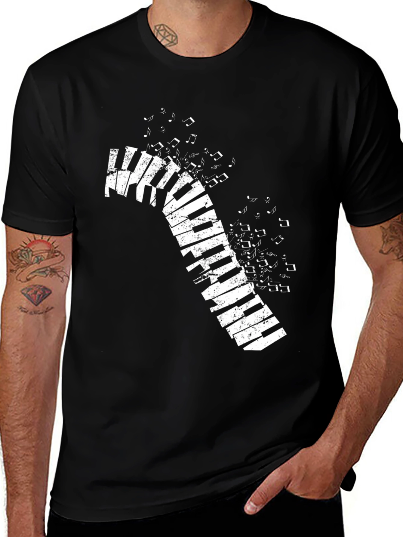 Variant 26 of Musical Keys Graphic Tee - Black