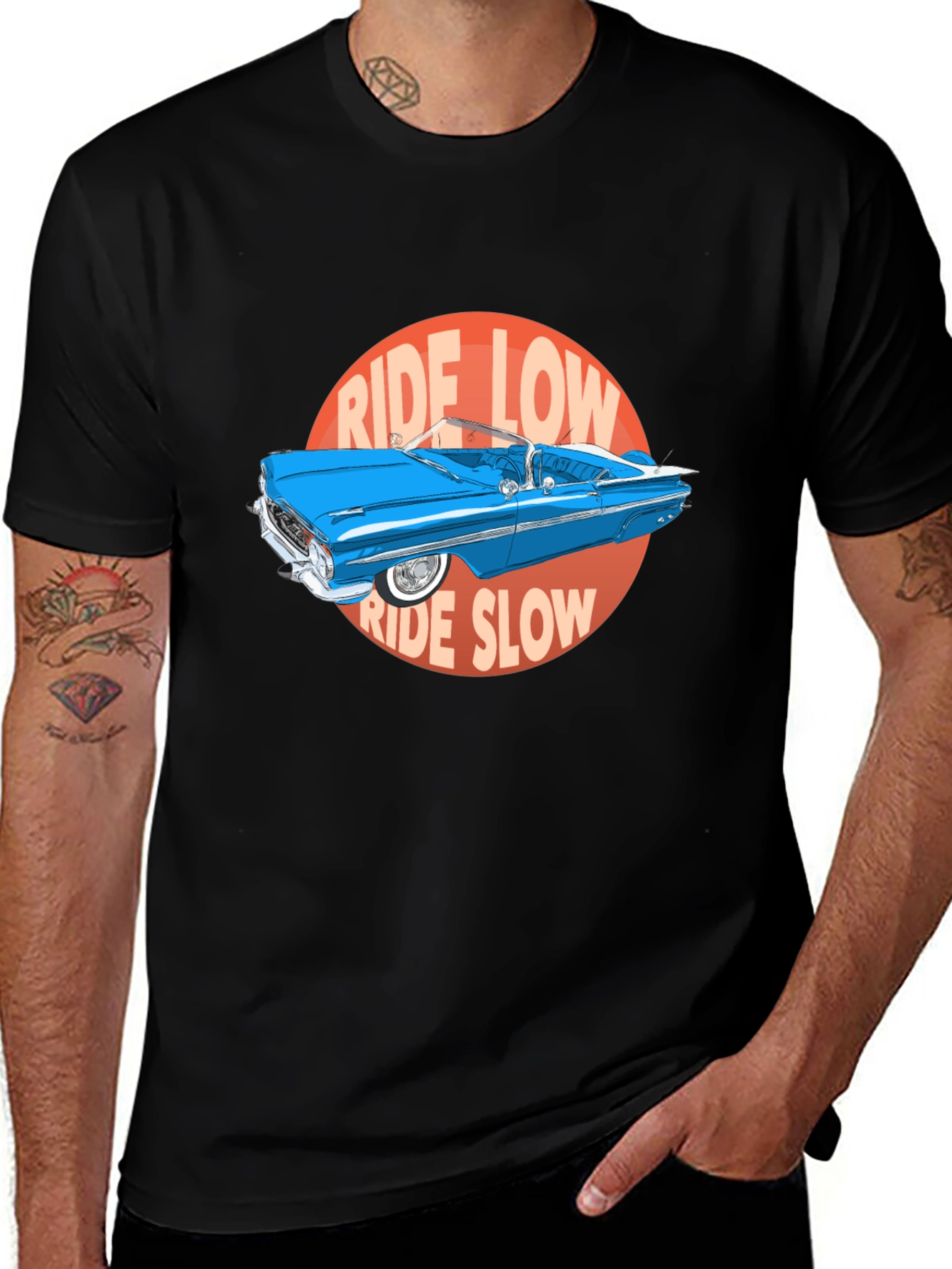 Variant 25 of Ride Low Ride Slow Car Graphic T-Shirt