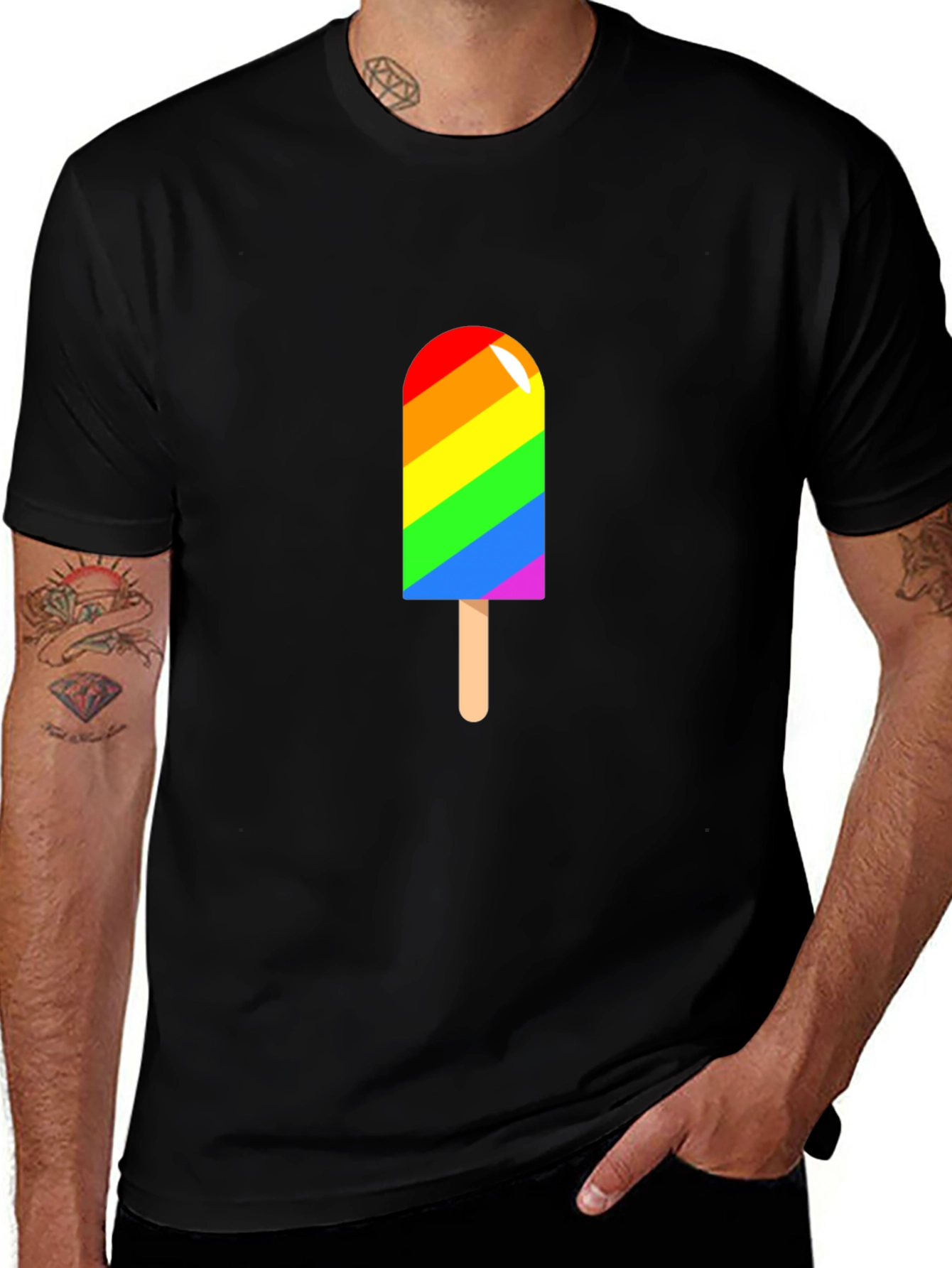 Variant 5 of Rainbow Popsicle Graphic T-Shirt - Pride & Summer Style