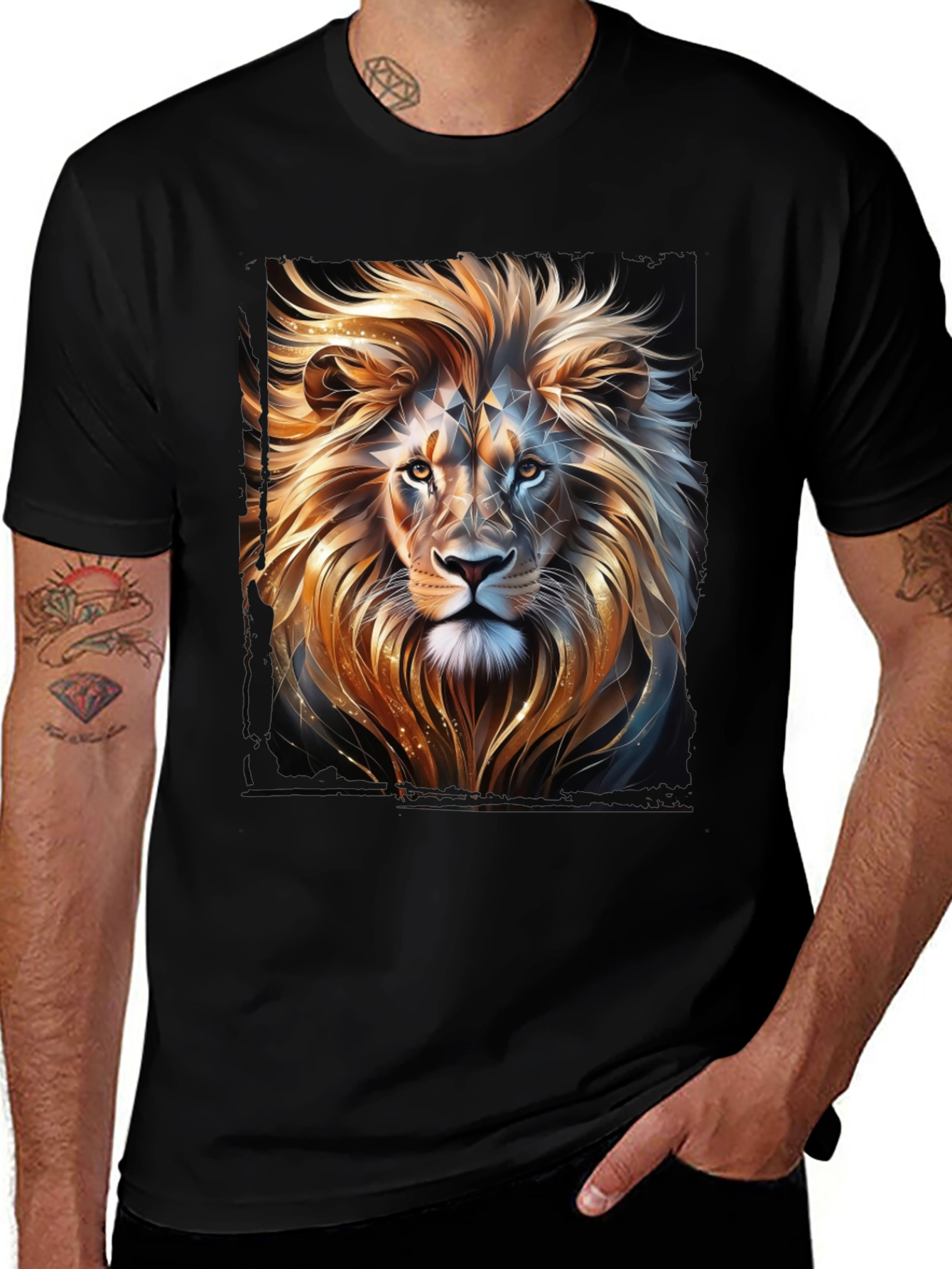 Variant 5 of Lion Graphic T-Shirt - Black, Stylish Animal Print