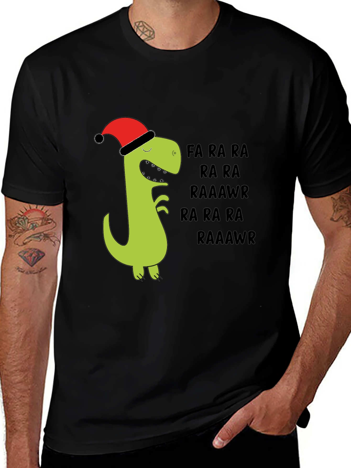 Variant 23 of Festive Dino T-Shirt - Fa Ra Ra RAAAwR!