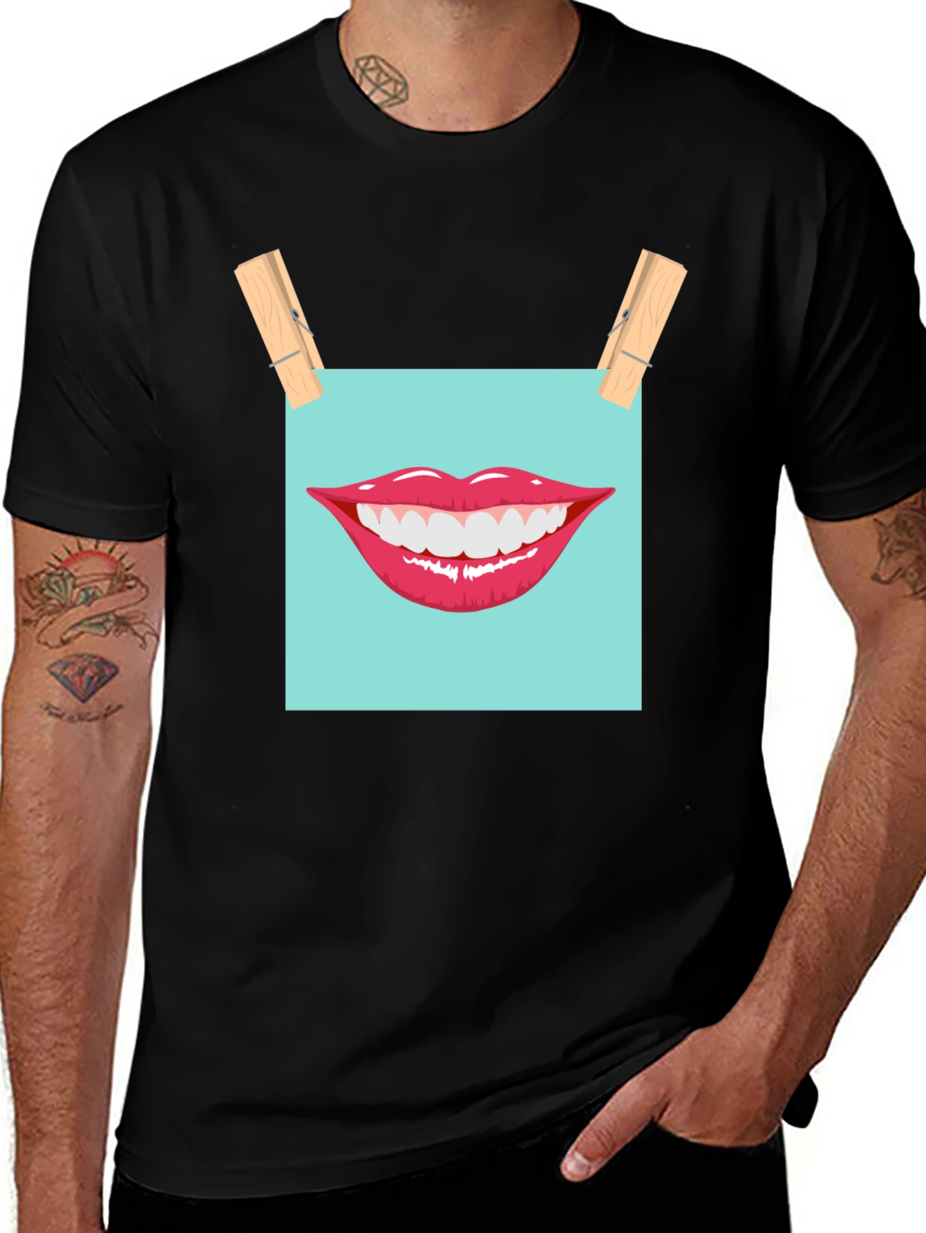 Variant 11 of Smiling Lips Graphic T-Shirt - Casual Wear