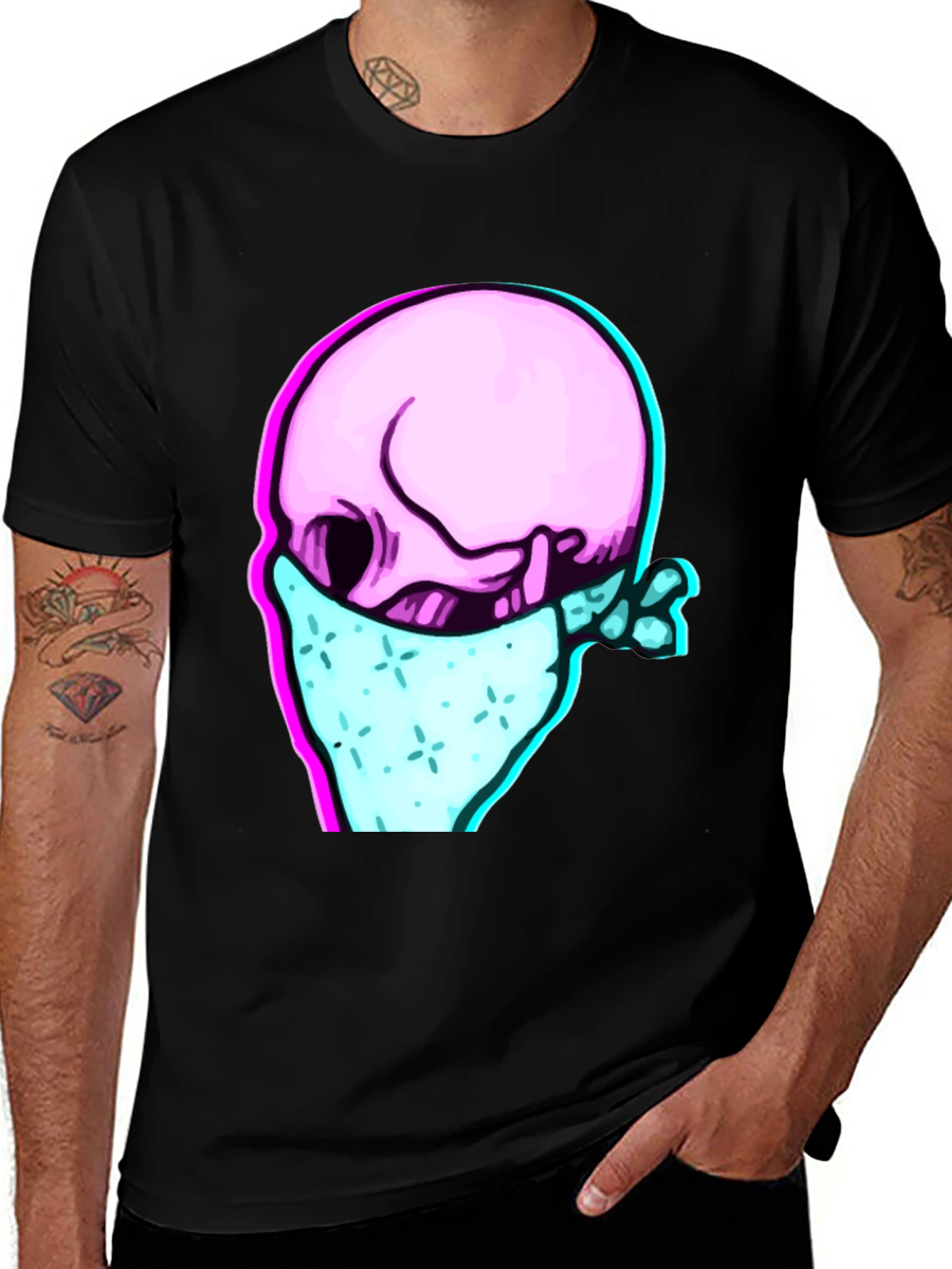 Variant 7 of Skull Bandana Graphic Tee
