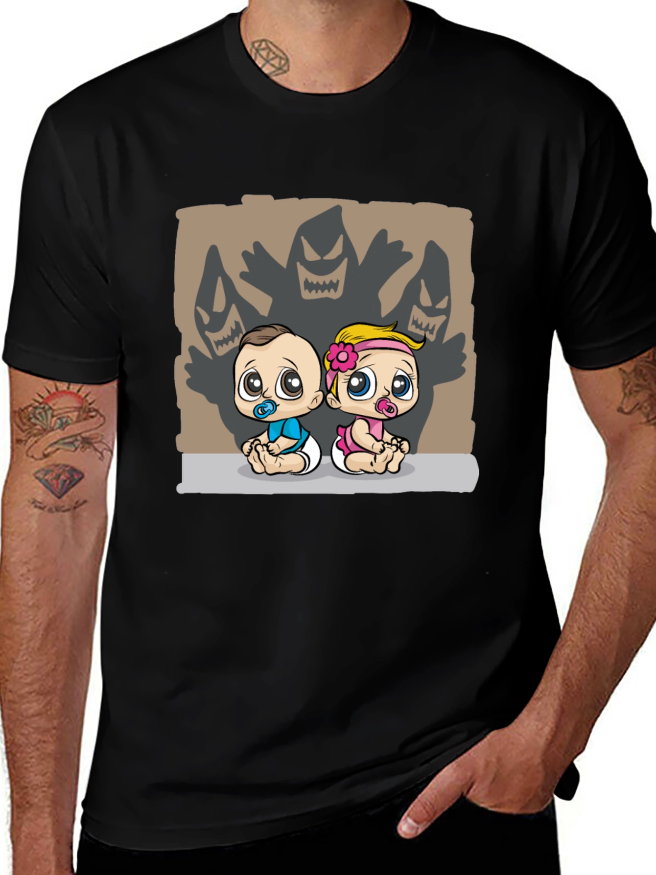 Black Baby Monster Shadow T-Shirt main image