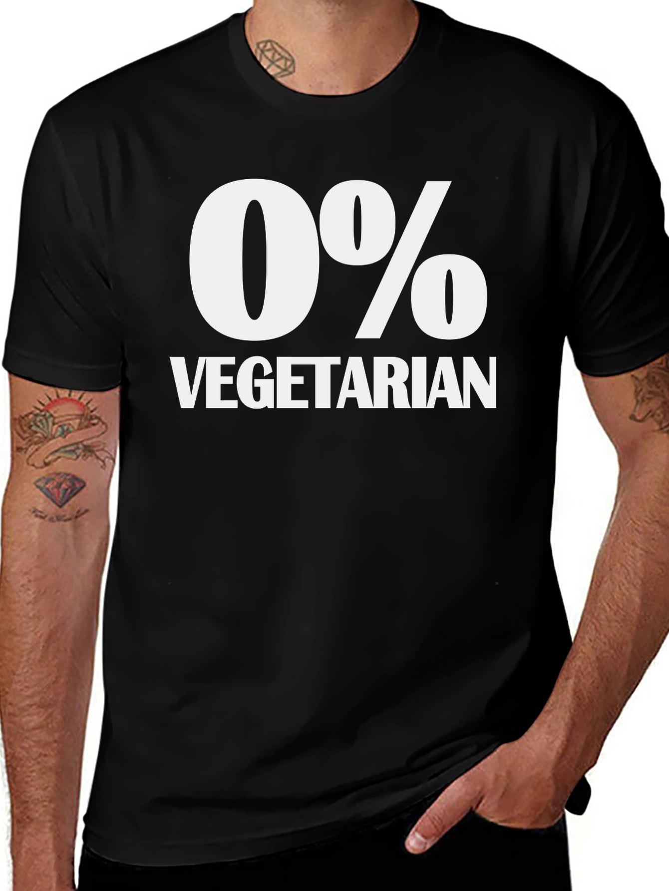 Variant 28 of Funny 0% Vegetarian Black T-Shirt