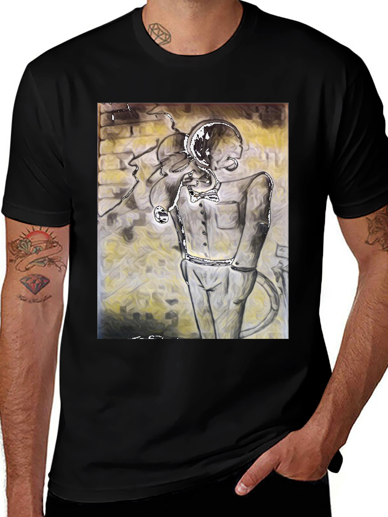 Variant 9 of Artistic Mannequin Graphic Tee - Unique Design